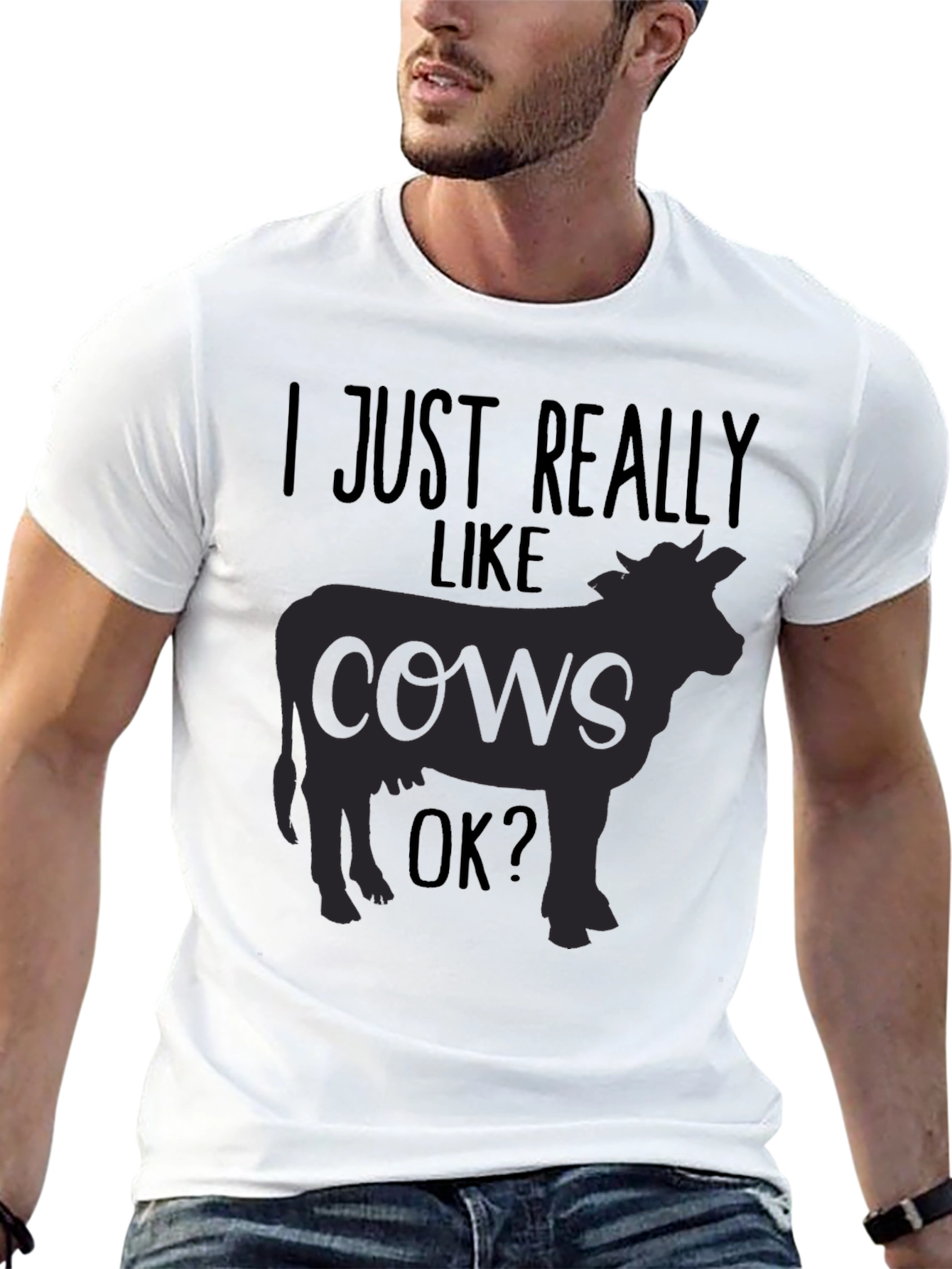 Black I Just Really Like Cows T-Shirt view 13