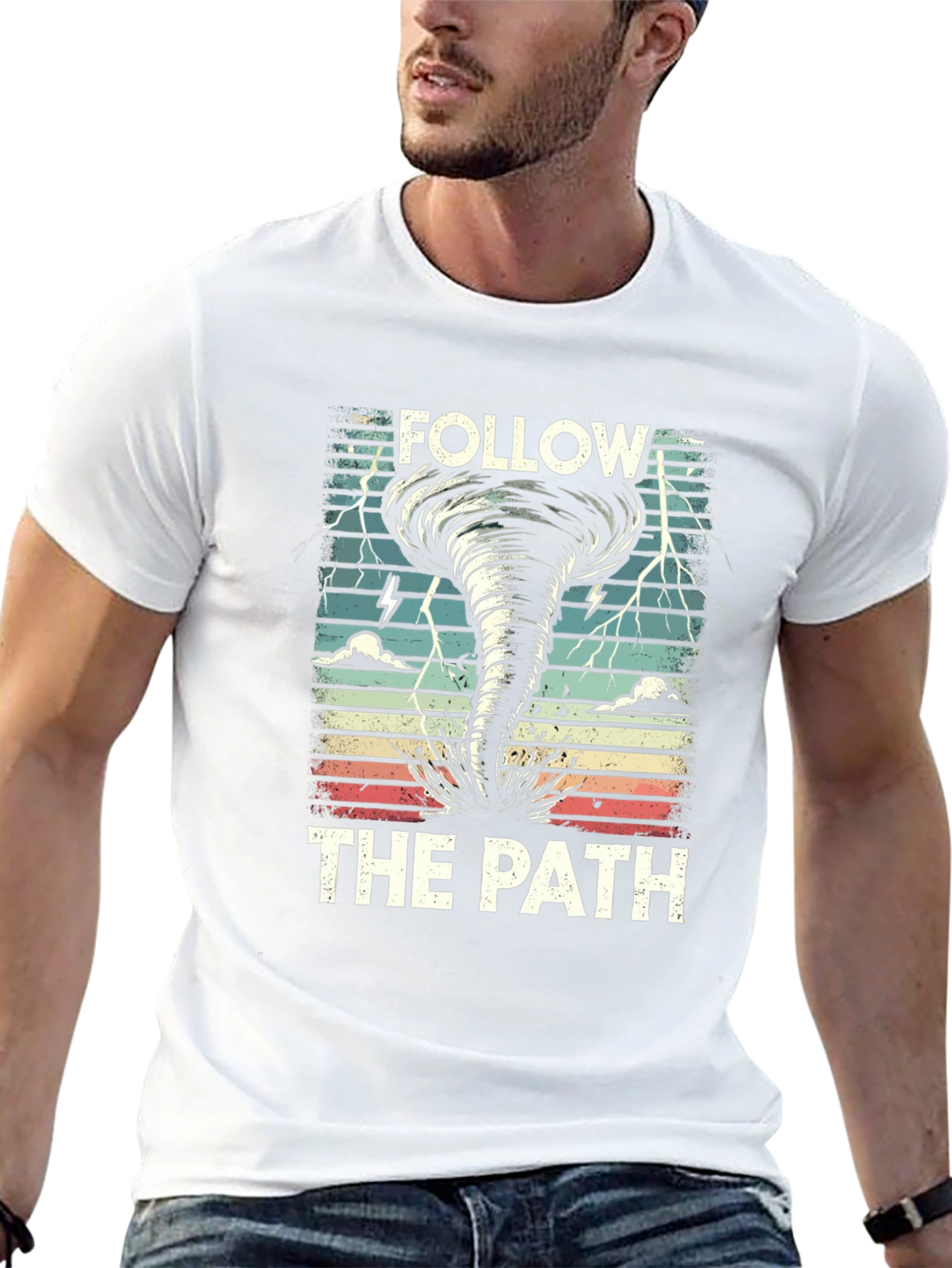 Black Follow the Path Tornado Graphic T-Shirt view 13