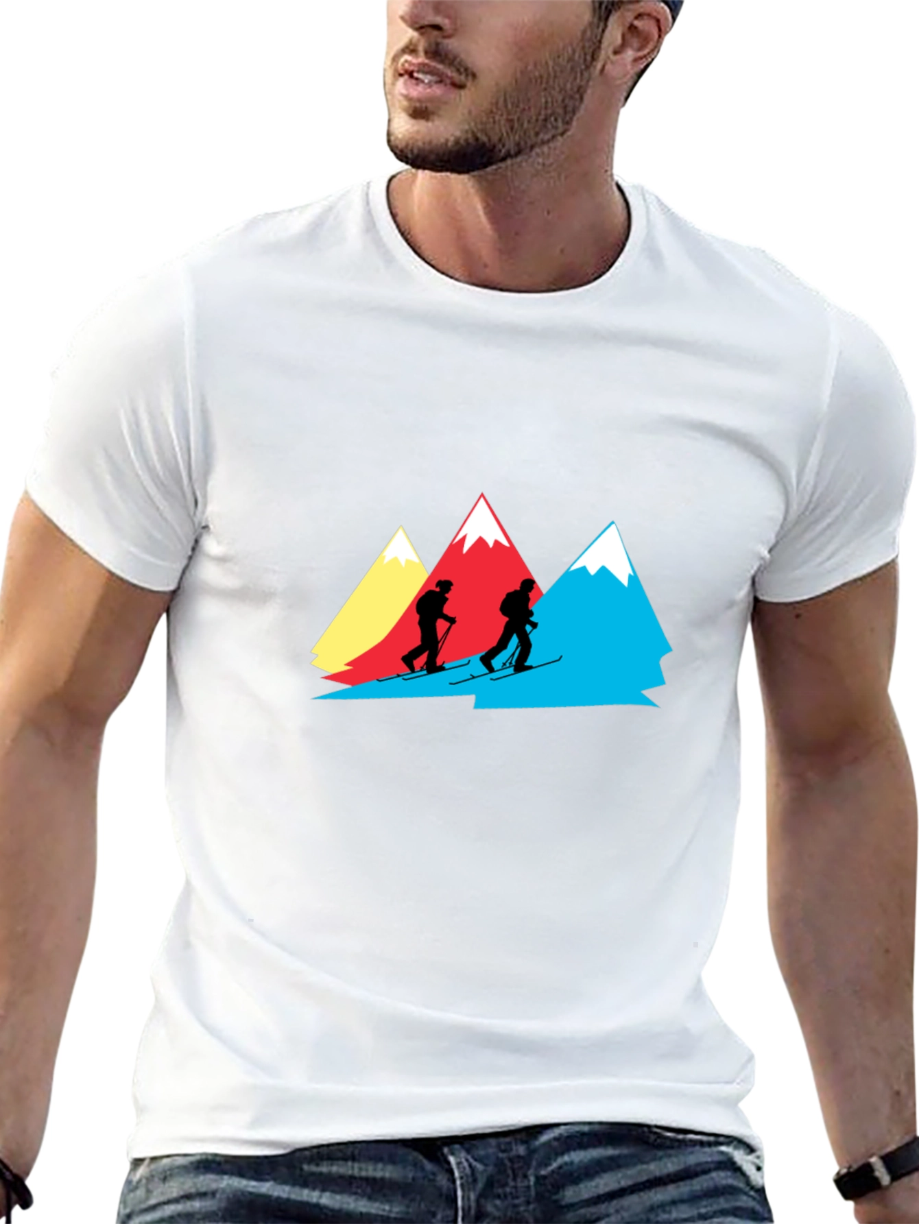 Black Mountain Skiers Graphic Tee - Black Cotton Shirt view 13