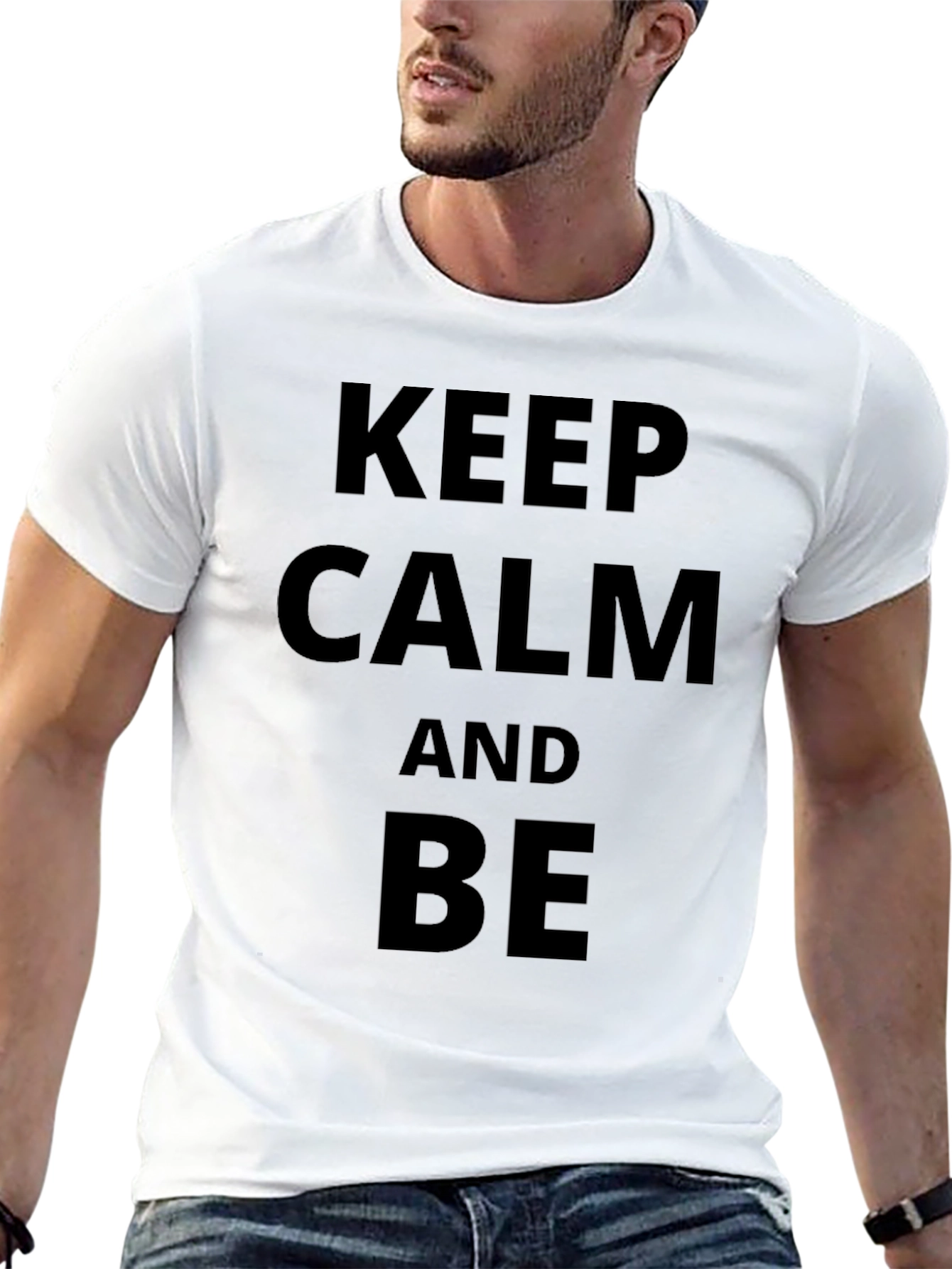 Black Keep Calm and Be Funny Black T-Shirt view 13