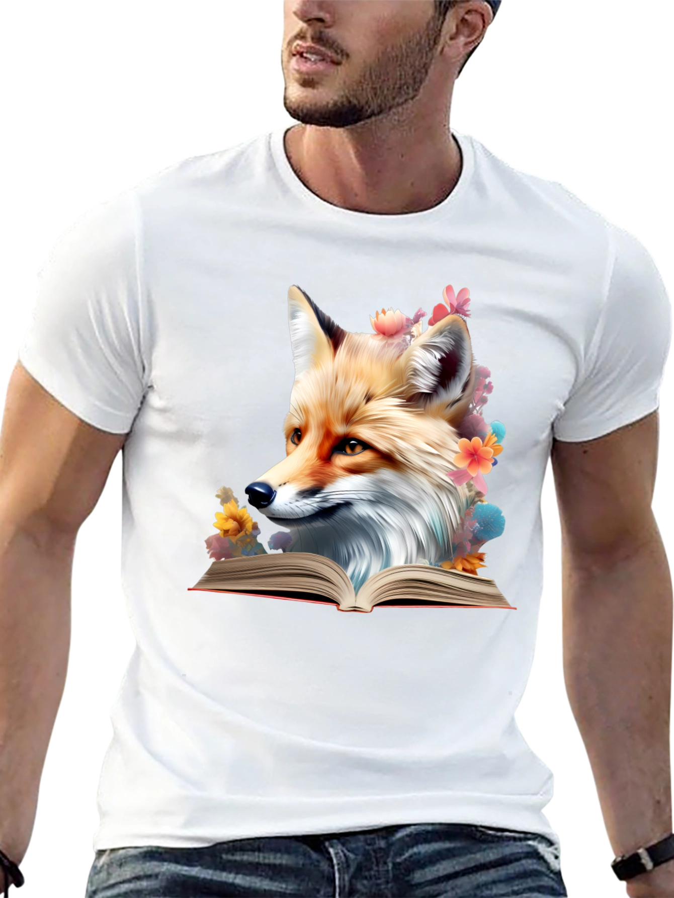 Black Fox Reading Book T-Shirt - Unique Animal Lover Tee view 13
