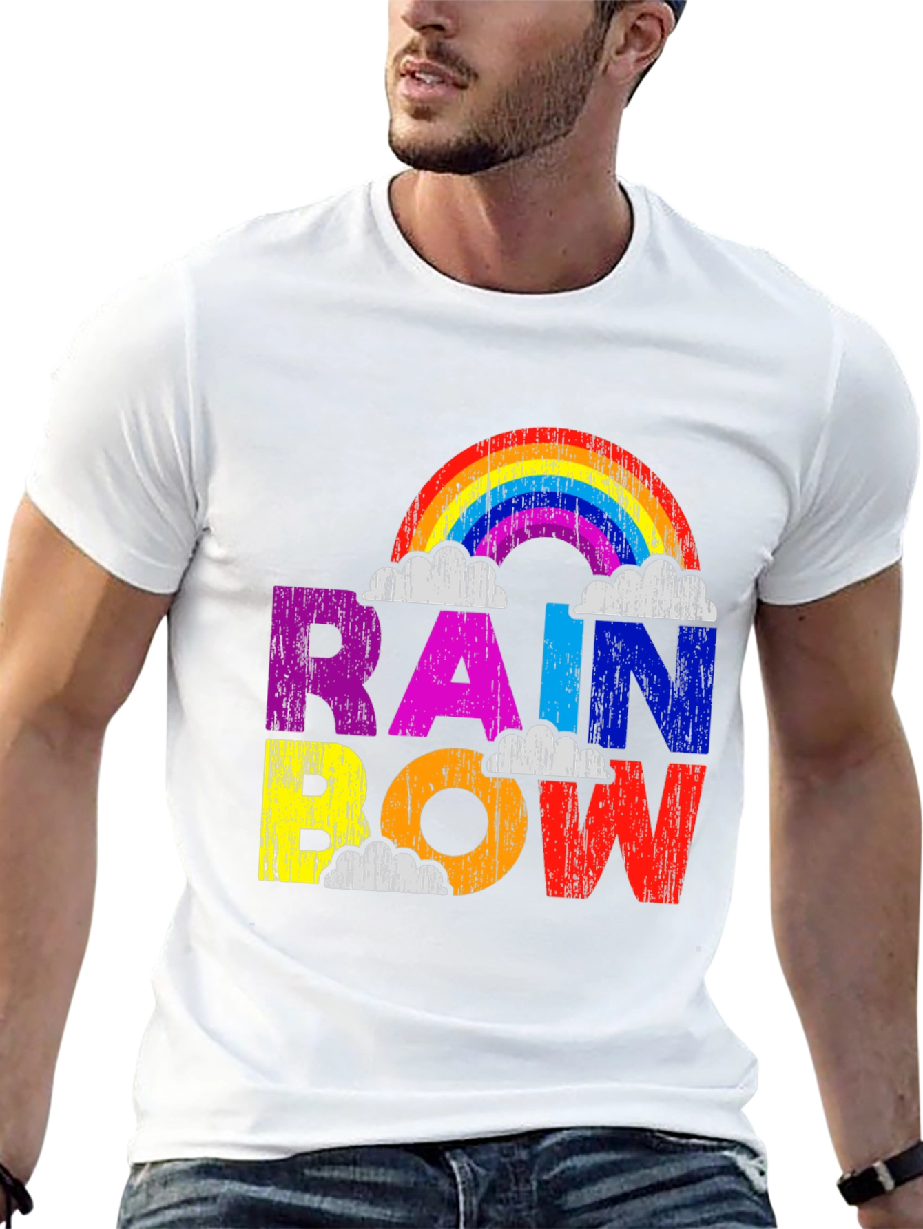 Black Rainbow Graphic Tee - Colorful Pride T-Shirt view 13