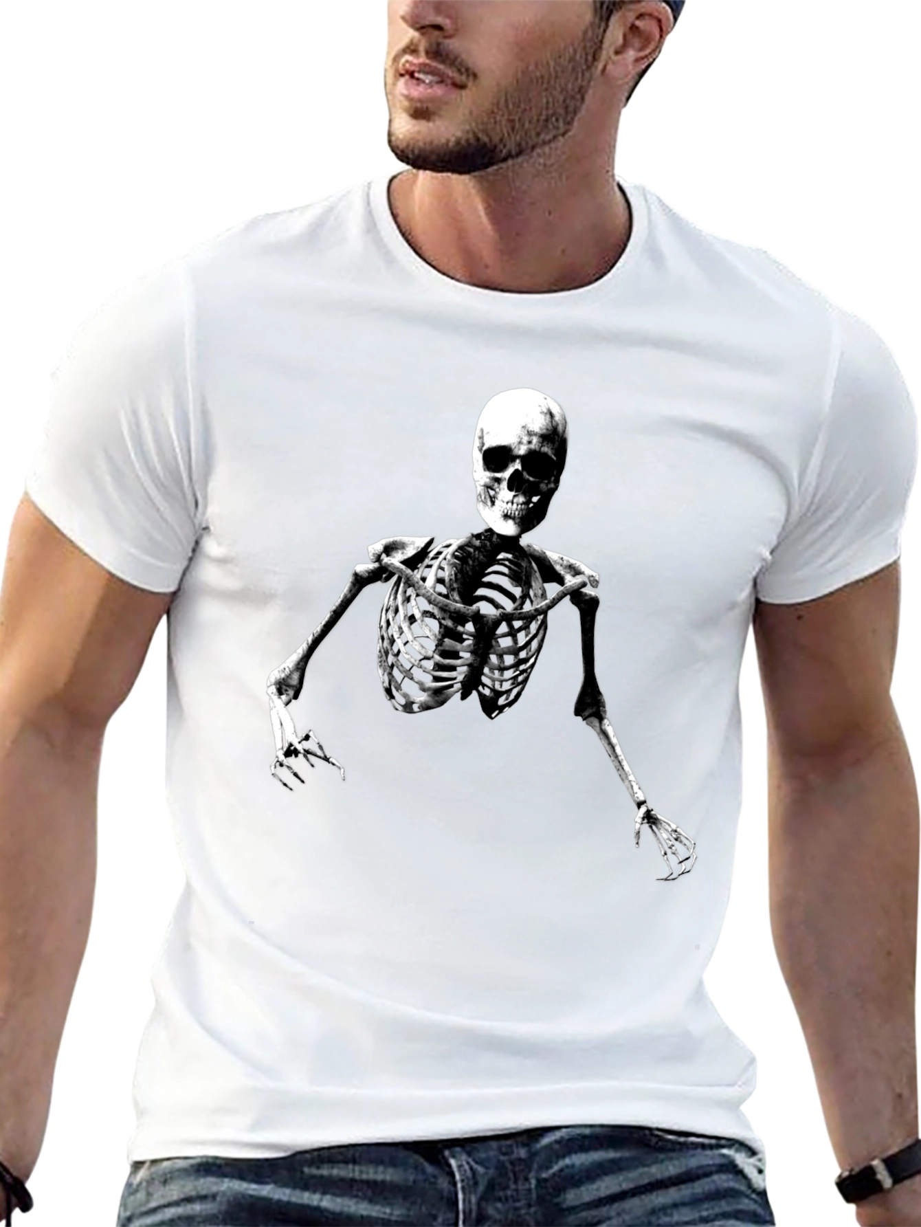 Black Skeleton Graphic Tee - Men's Black T-Shirt view 13