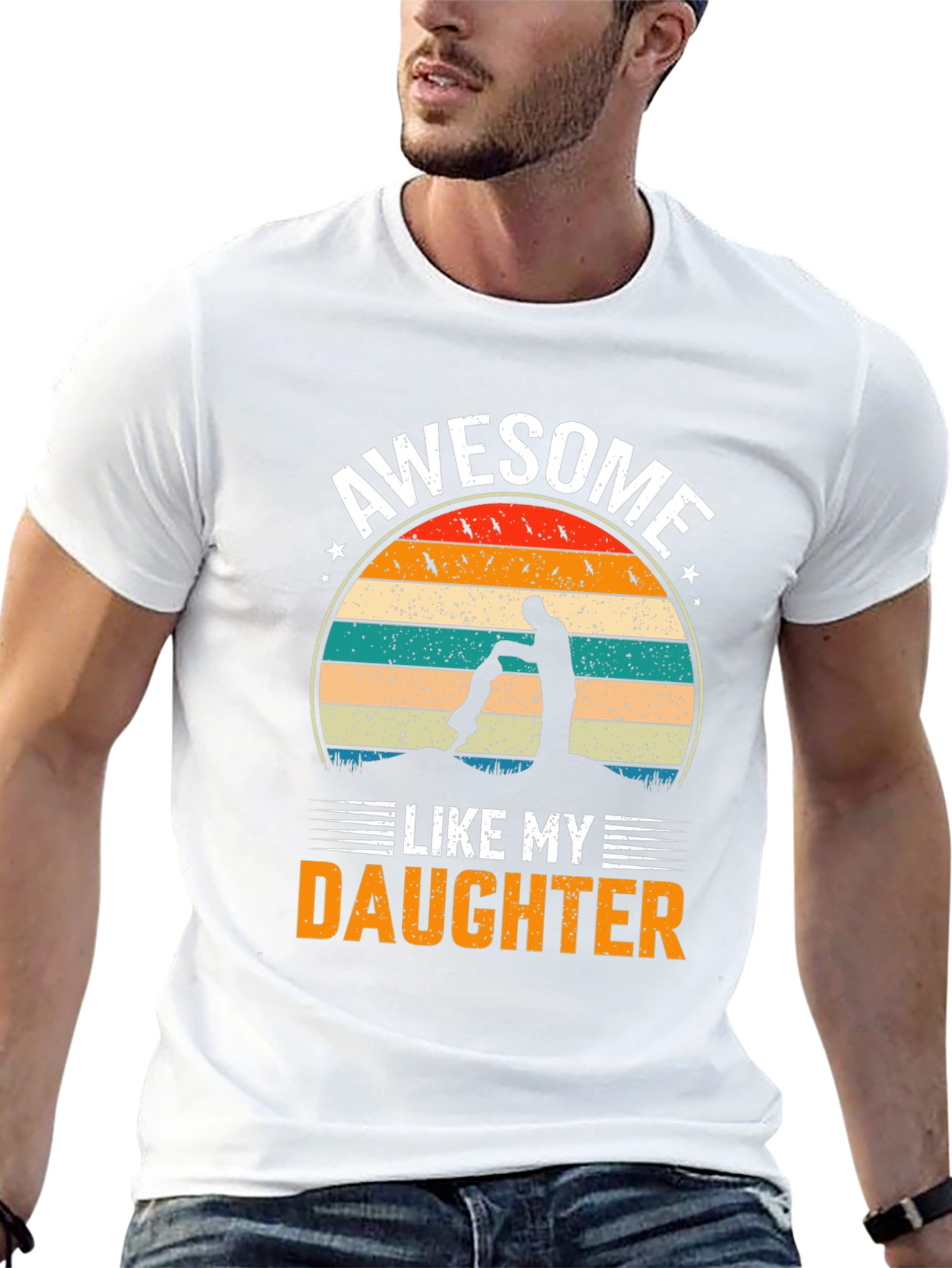 Black Awesome Like My Daughter Graphic T-Shirt view 13
