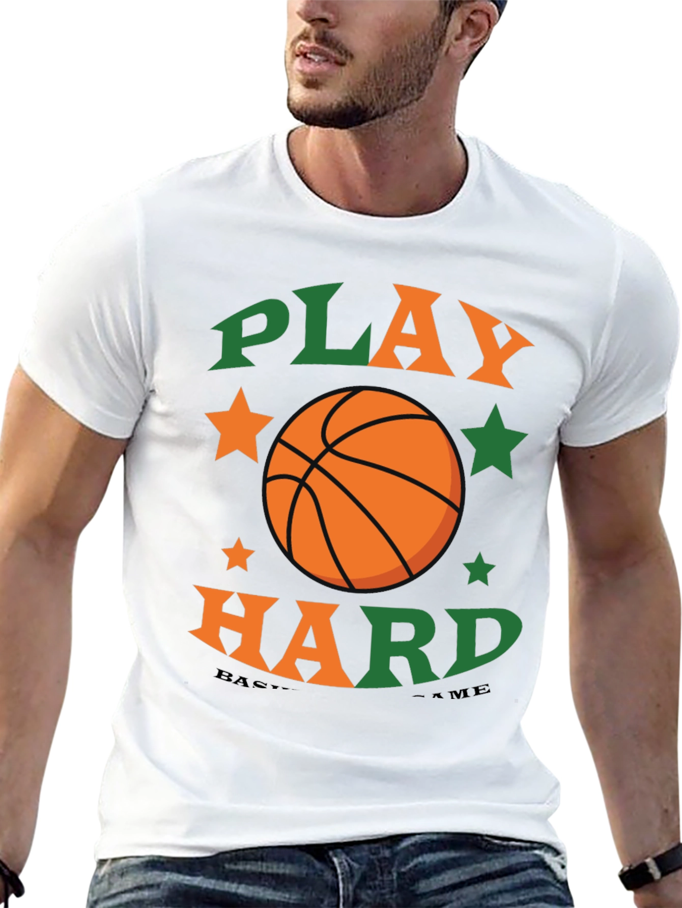 Black Play Hard Basketball Graphic Tee view 13