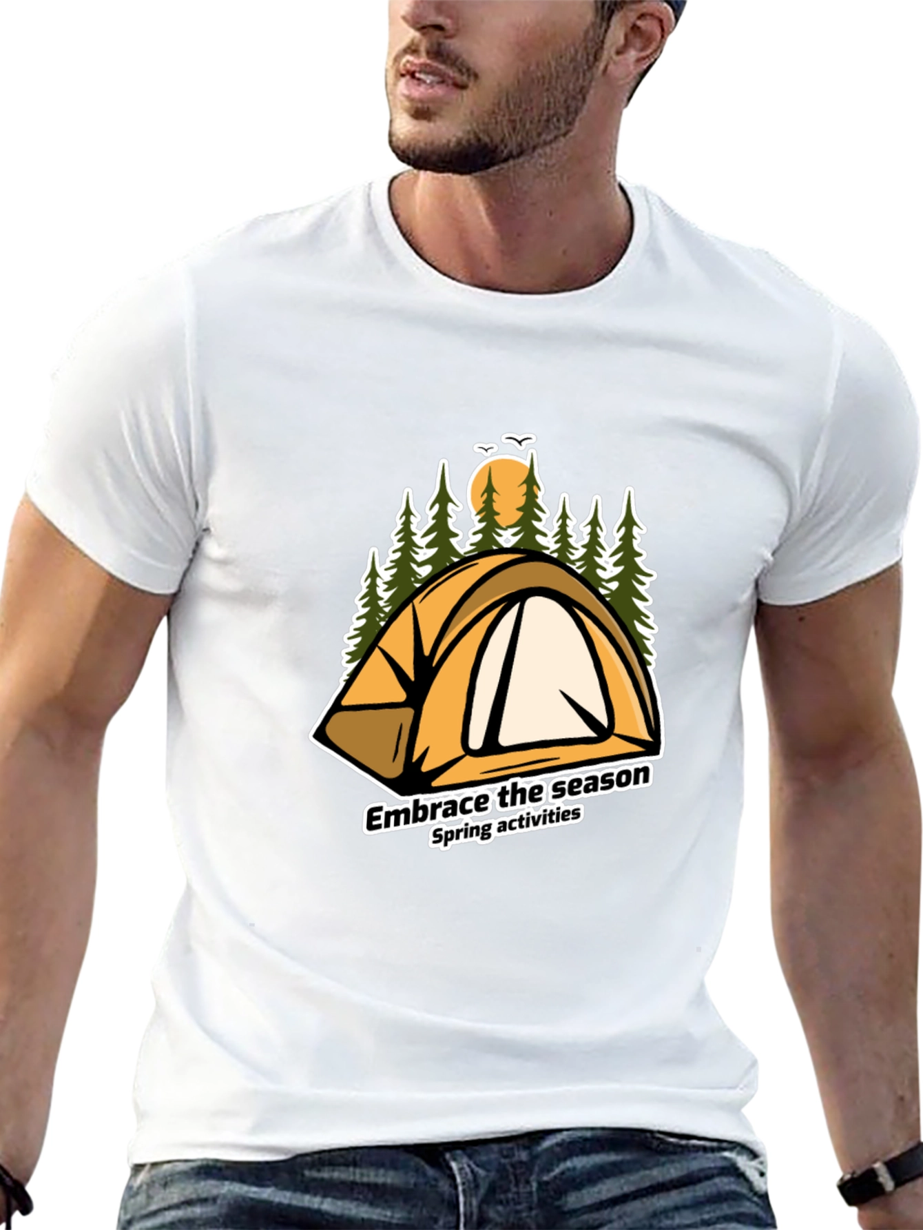 Black Embrace the Season Camping T-Shirt view 13