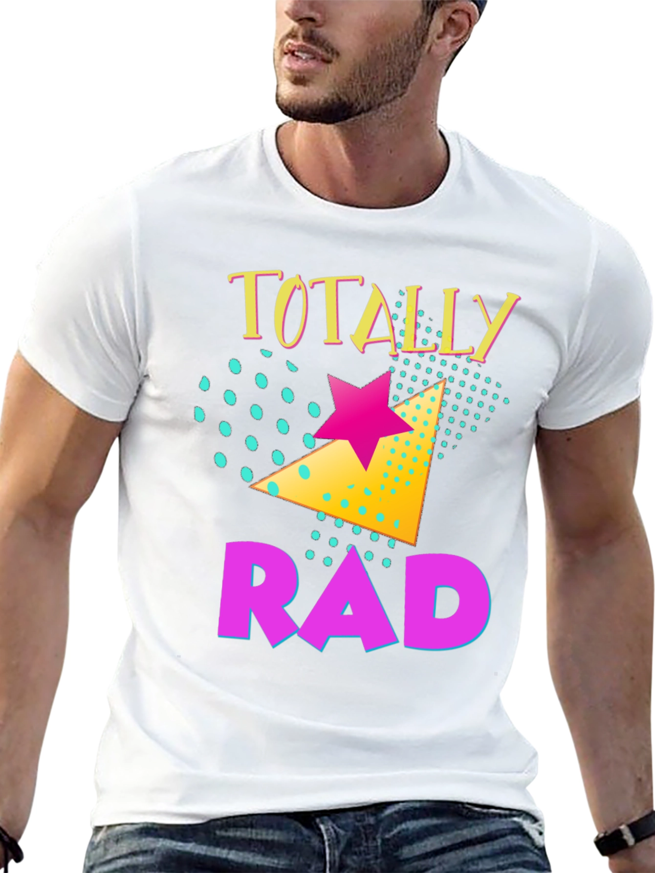 Black Totally Rad Retro Graphic T-Shirt view 13