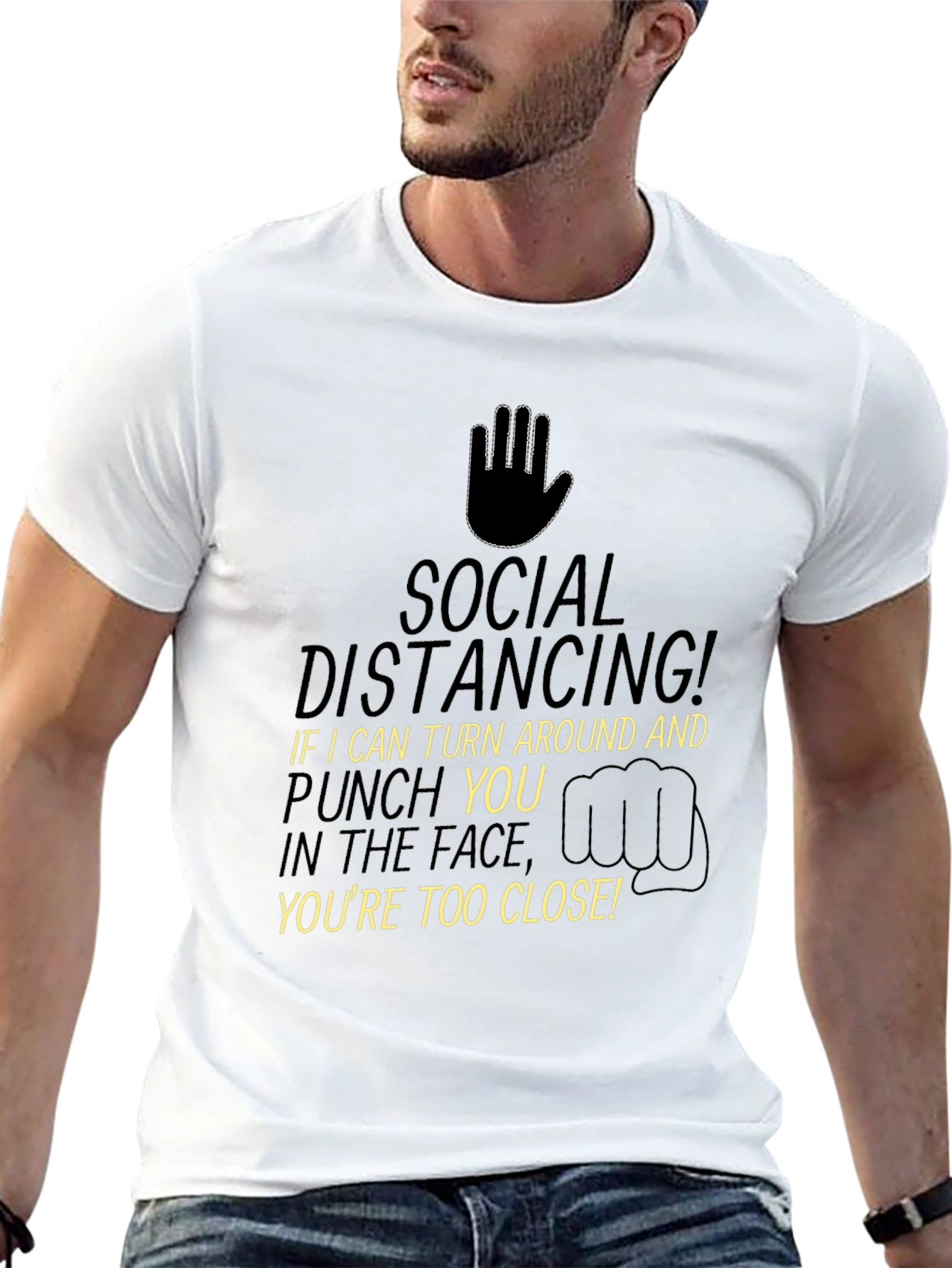 Black Social Distancing T-Shirt - Funny Pandemic Tee view 13
