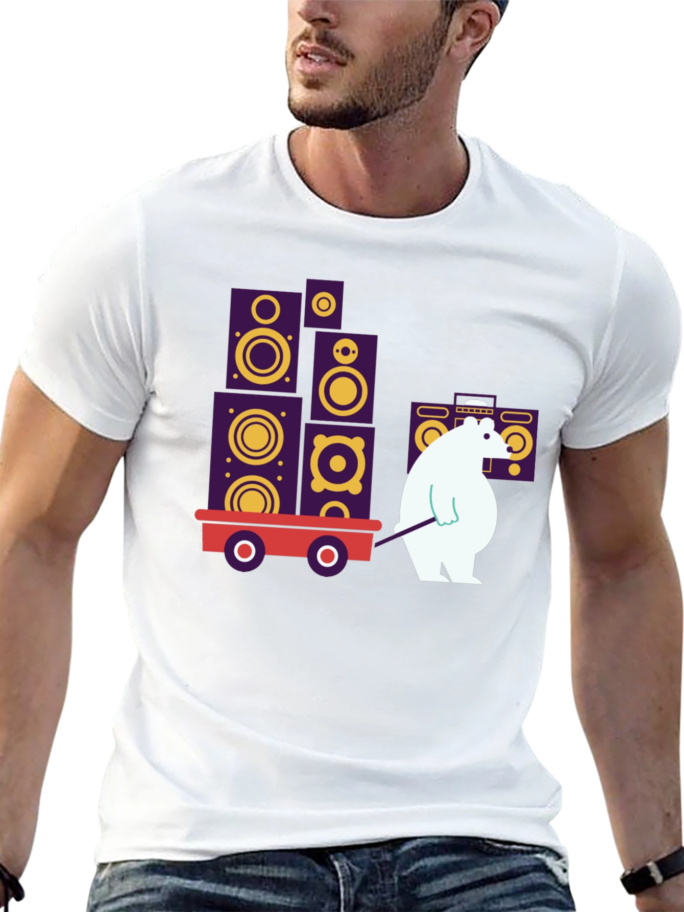 Black Cool Graphic Tee - Bear Hauling Speakers view 13
