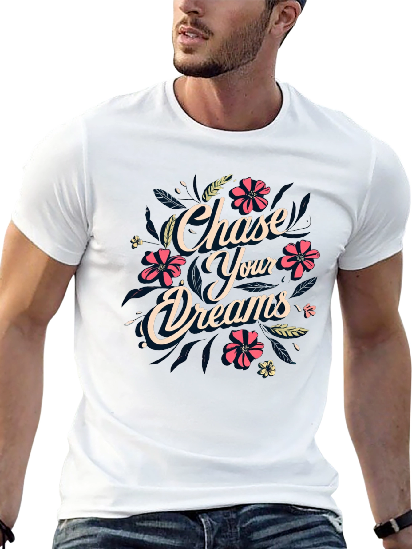 Black Chase Your Dreams Graphic Print T-Shirt view 13
