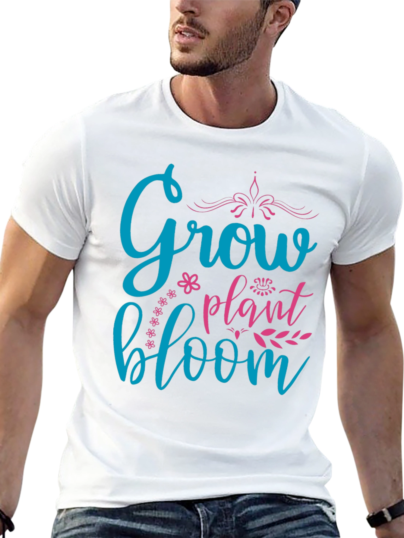 Black Grow Plant Bloom T-Shirt - Black Graphic Tee view 13