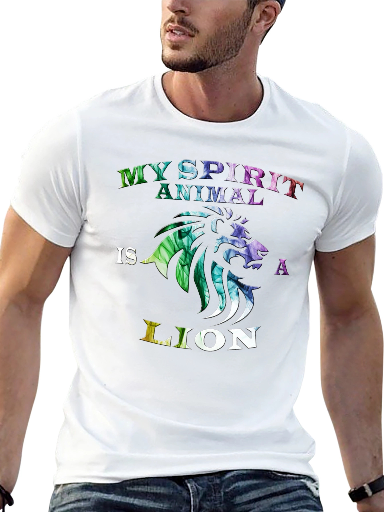 Black My Spirit Animal is a Lion T-Shirt view 13