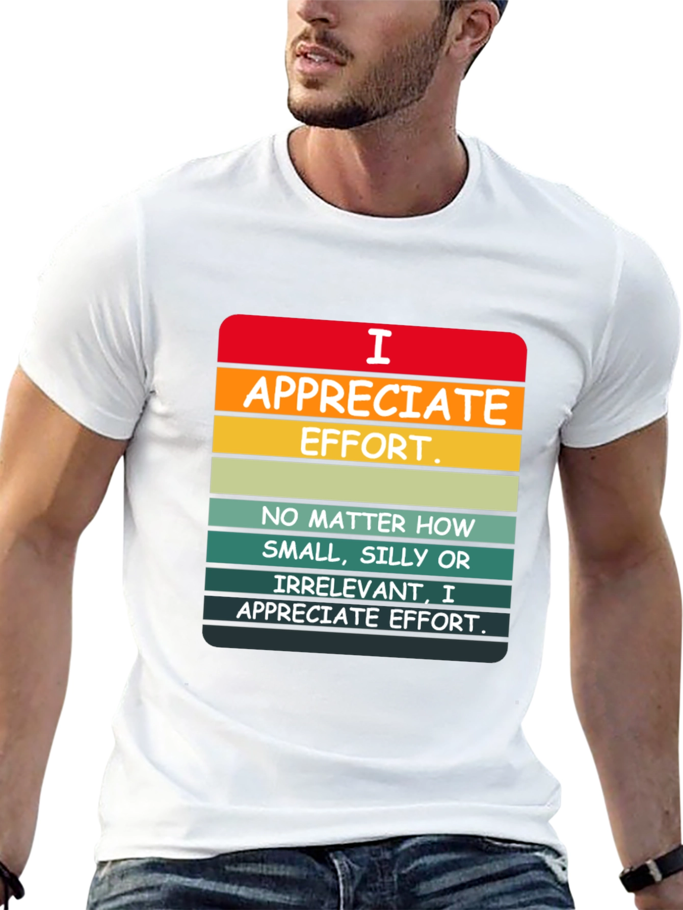 Black I Appreciate Effort Graphic Tee view 13