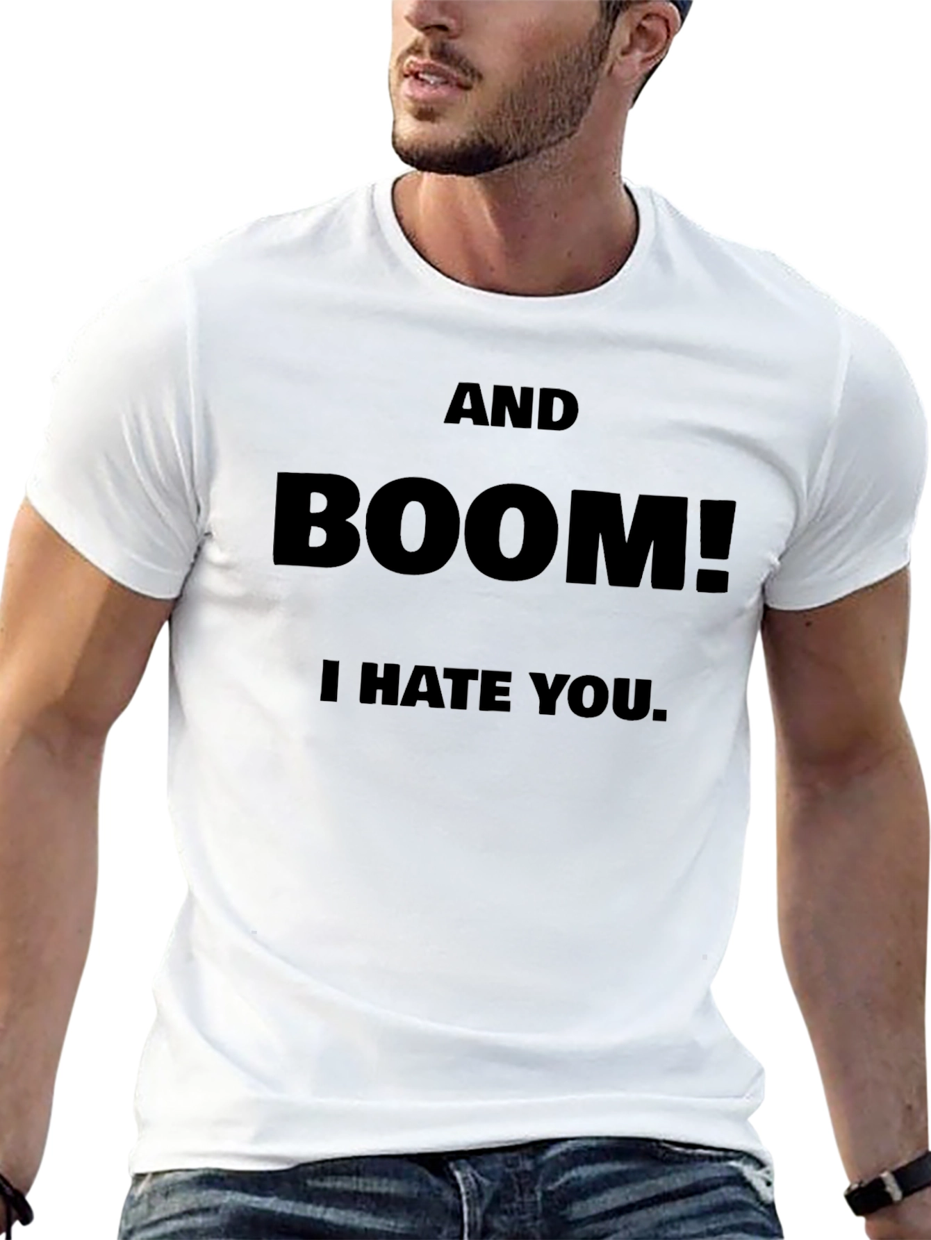 Black And Boom! I Hate You T-Shirt - Bold Graphic Tee view 13