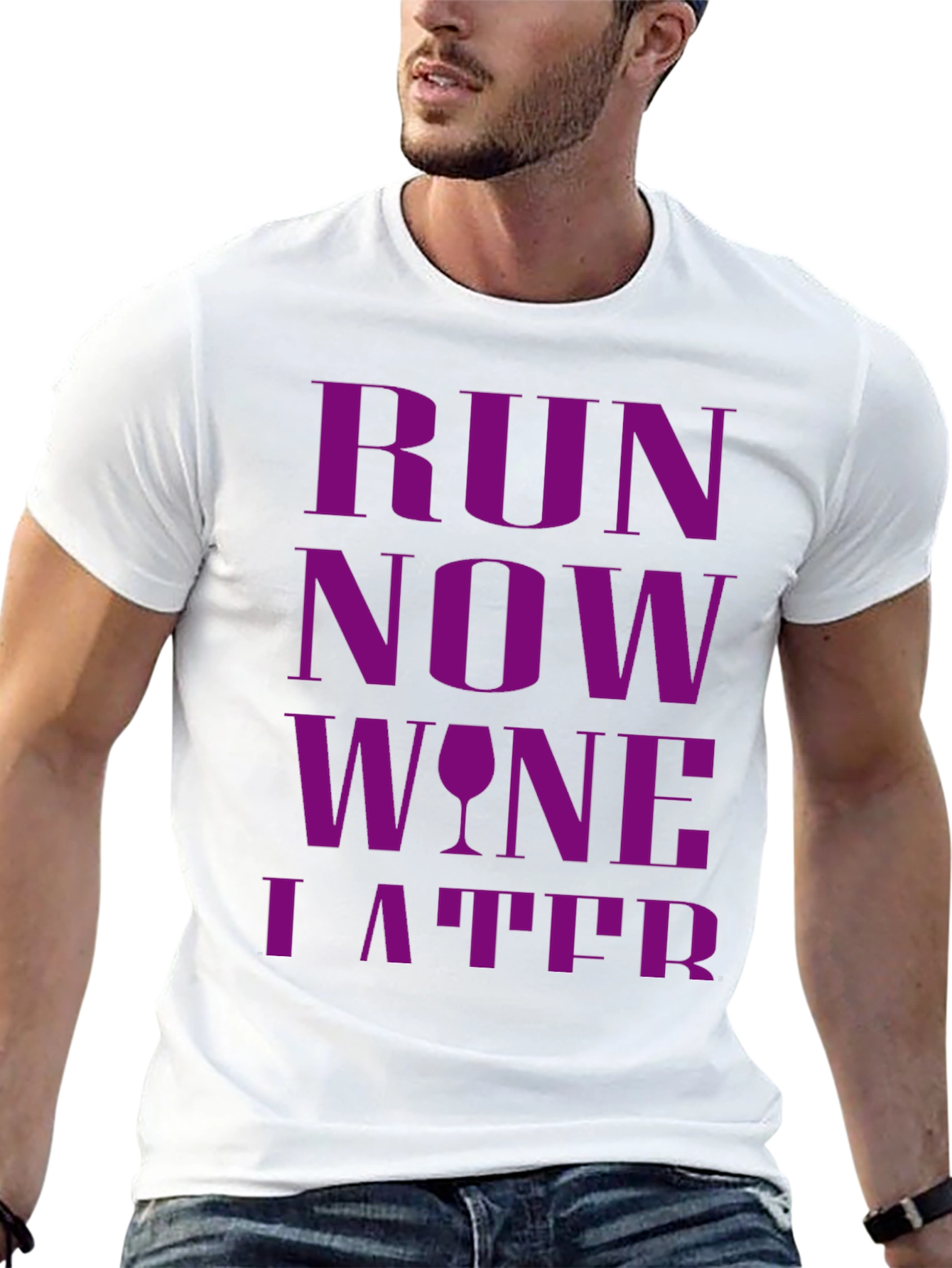 Black Run Now Wine Later Graphic T-Shirt view 13