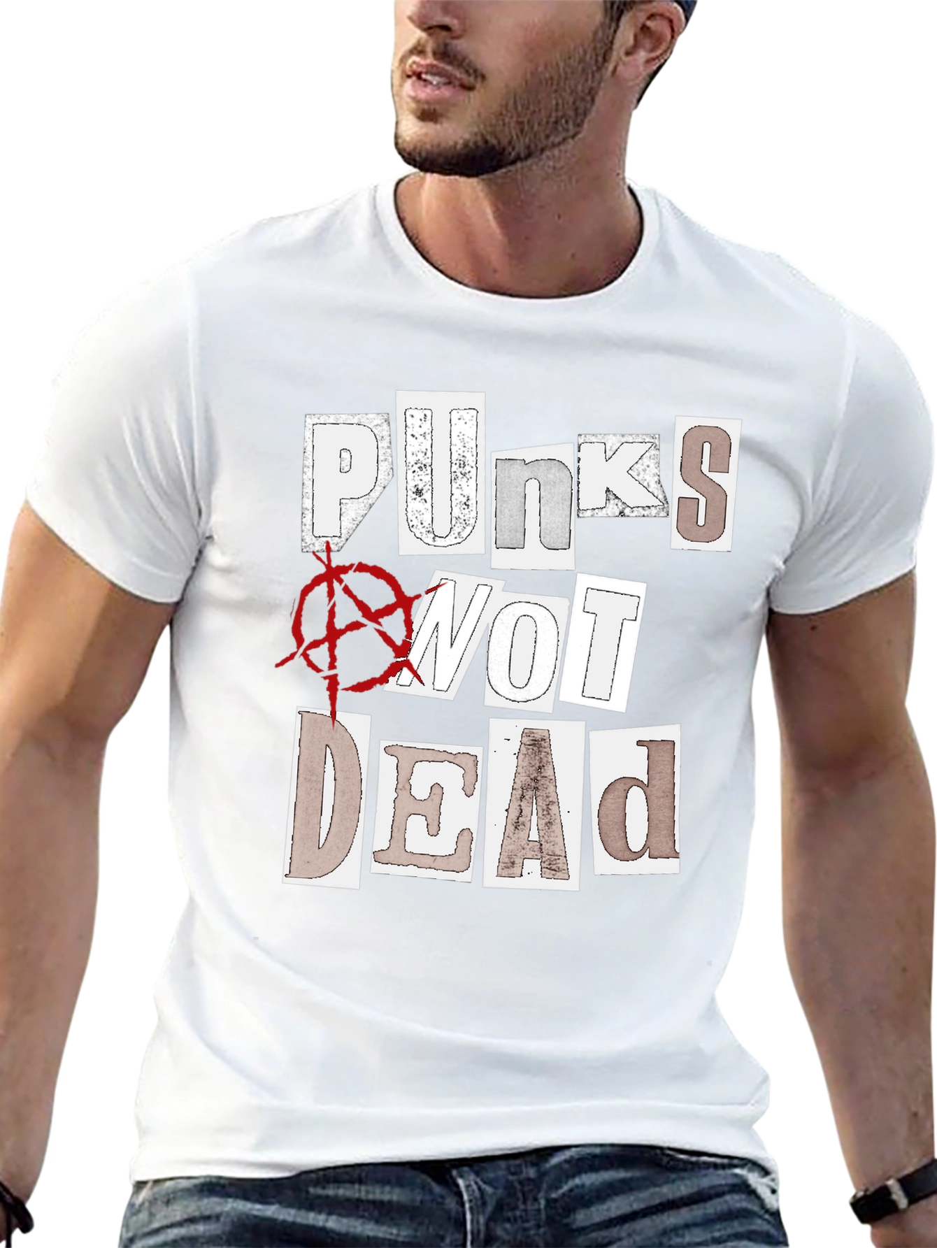 Black Punks Not Dead Graphic T-Shirt - Black view 13