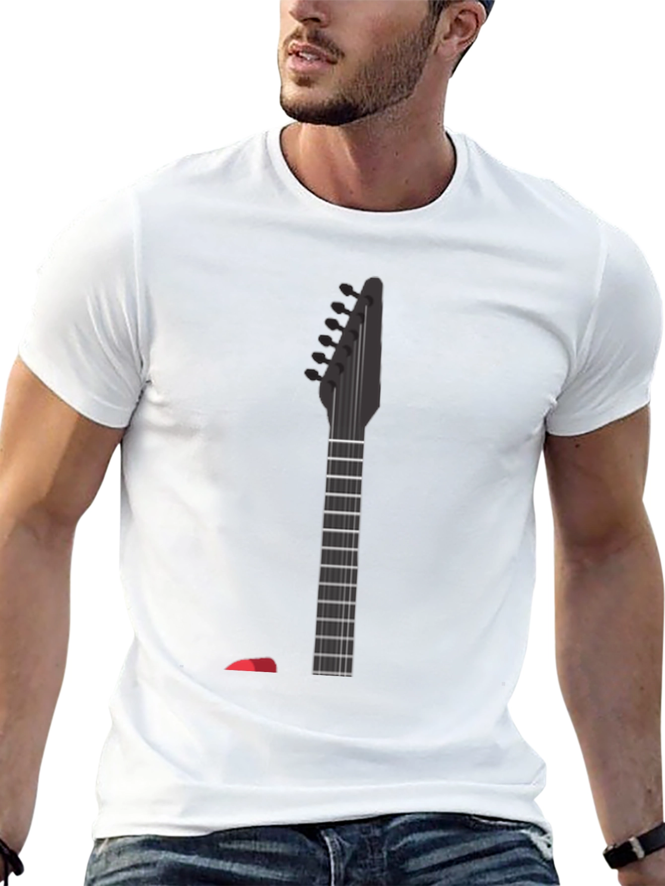 Black Guitar Neck Graphic Tee - Rock On! view 13