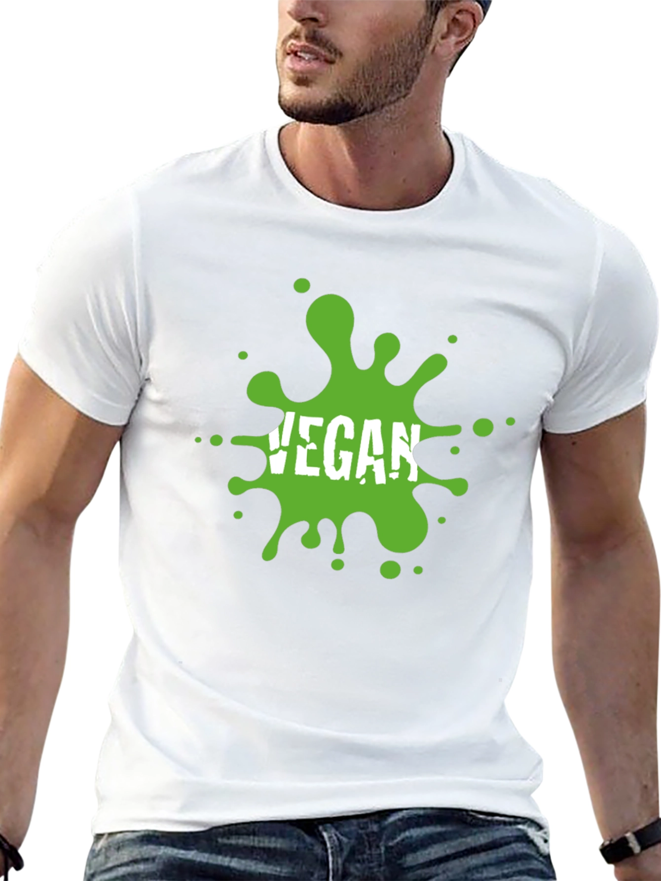 Black Vegan Splatter T-Shirt - Eco-Friendly & Stylish view 13