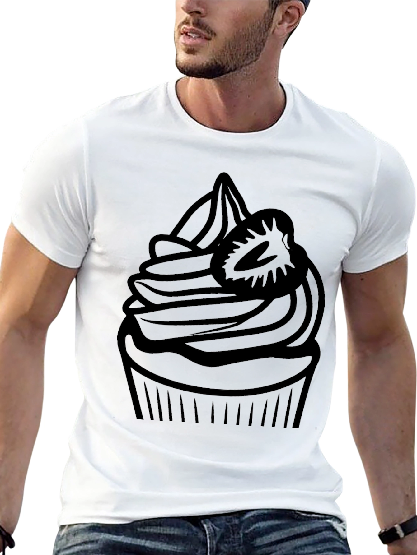 Black Cupcake Graphic Black T-Shirt view 13