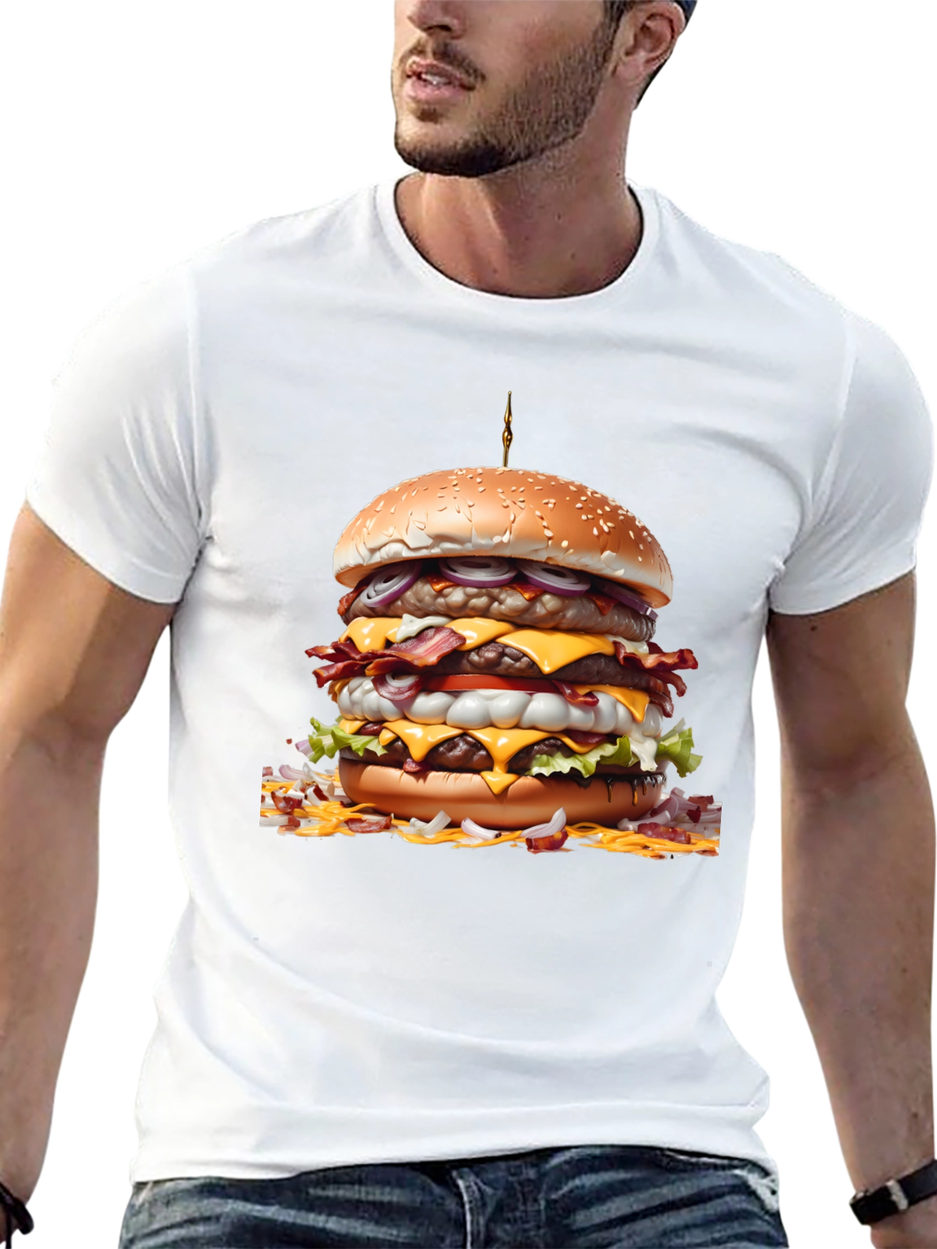 Black Burger Graphic Tee - Foodie Fashion view 13