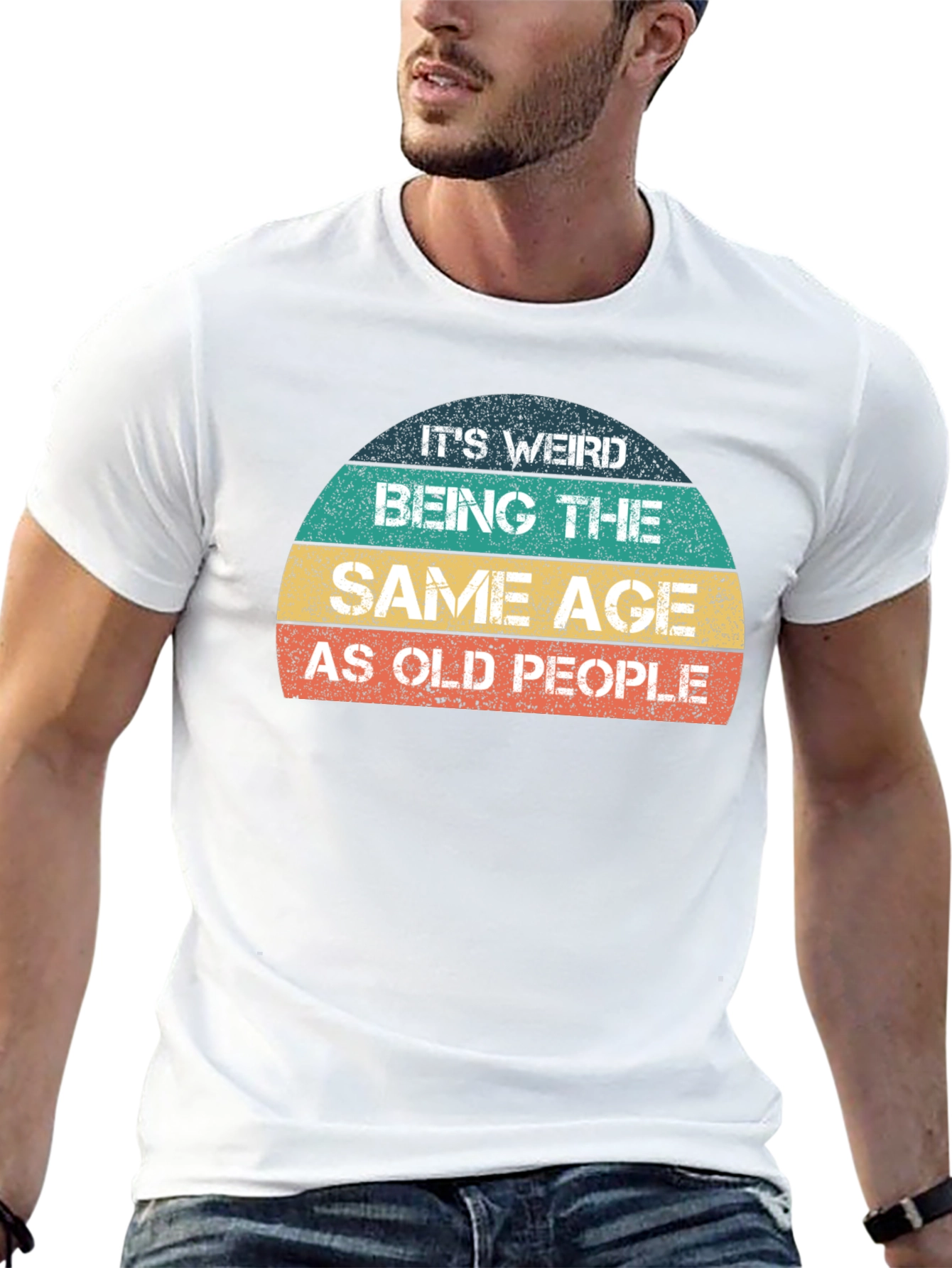 Black Funny 'Same Age As Old People' Graphic T-Shirt view 13