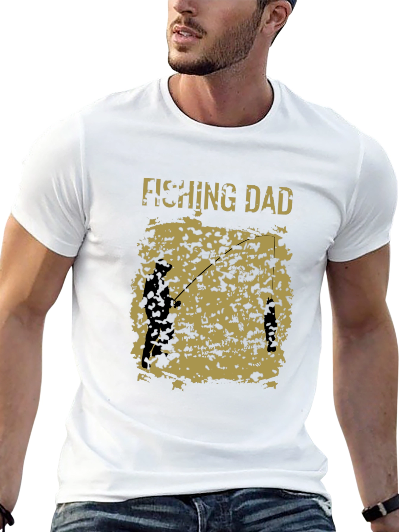 Black Fishing Dad Graphic Tee - Black view 13