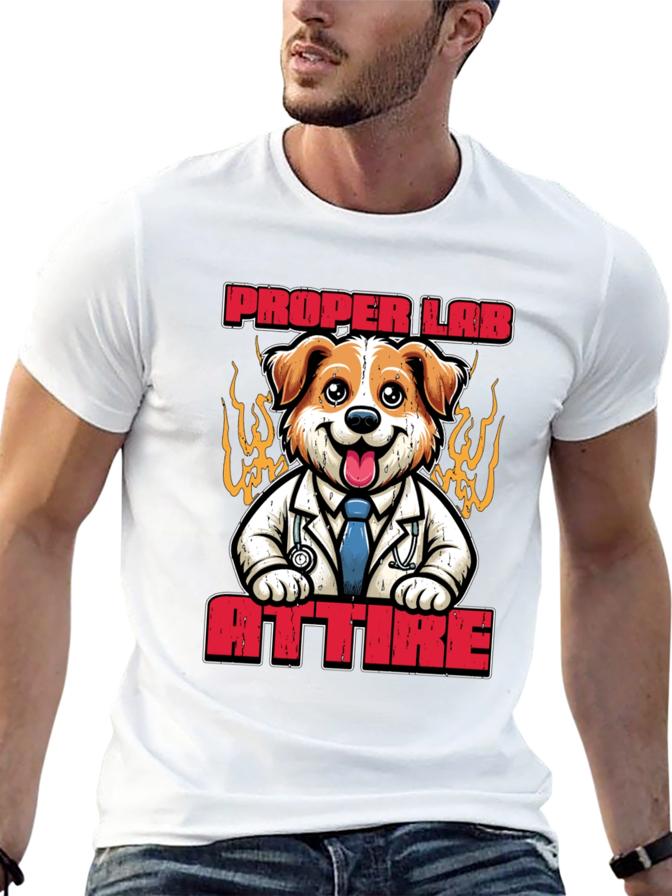 Black Proper Lab Attire T-Shirt: Dog Doctor Tee view 13