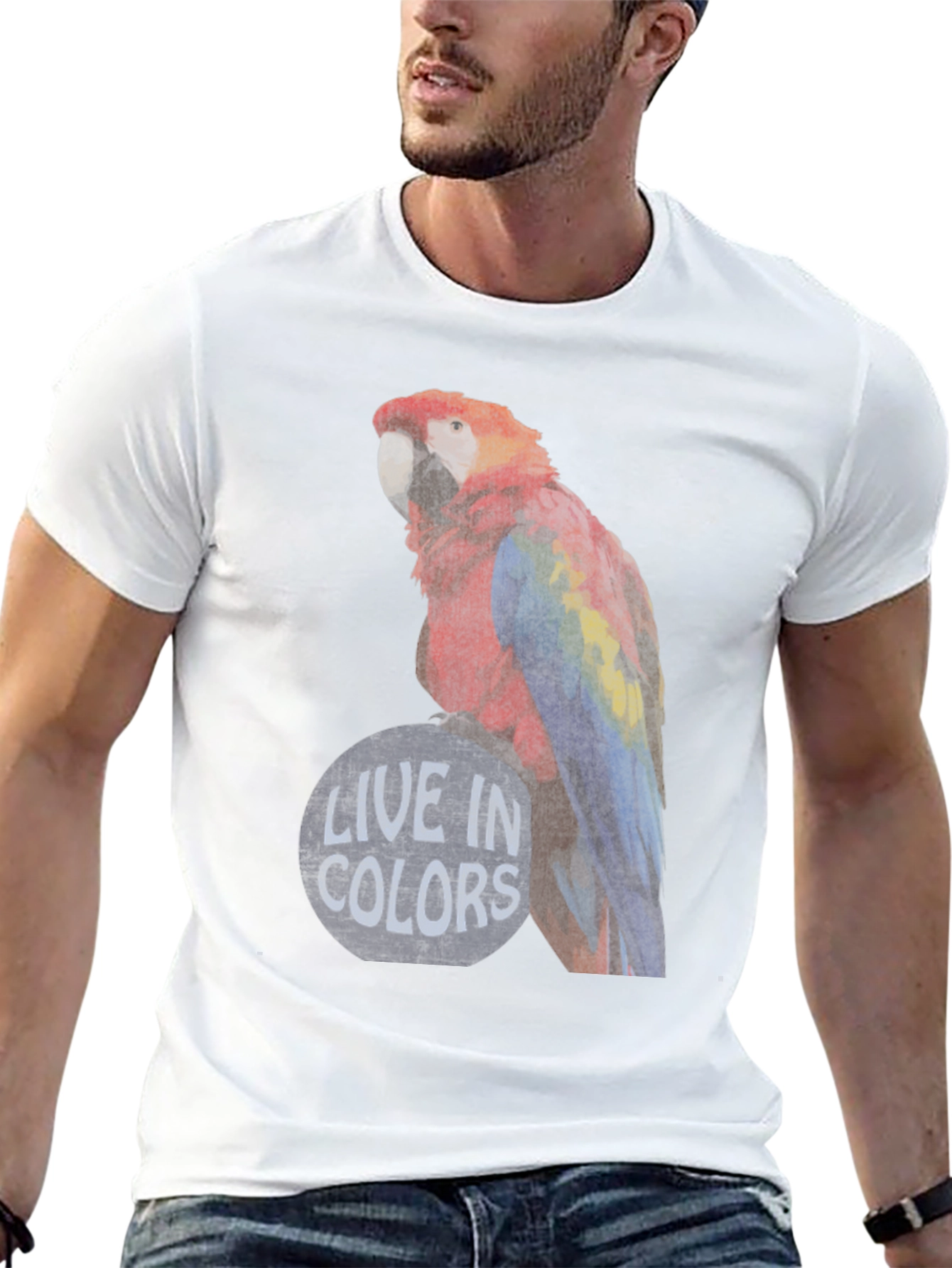 Black Live in Colors Parrot Graphic Tee view 13