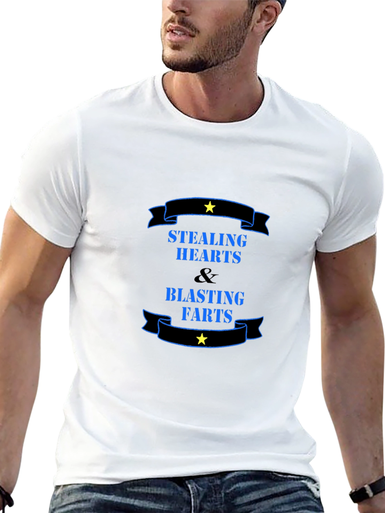 Black Stealing Hearts & Blasting Farts Black Graphic Tee view 13