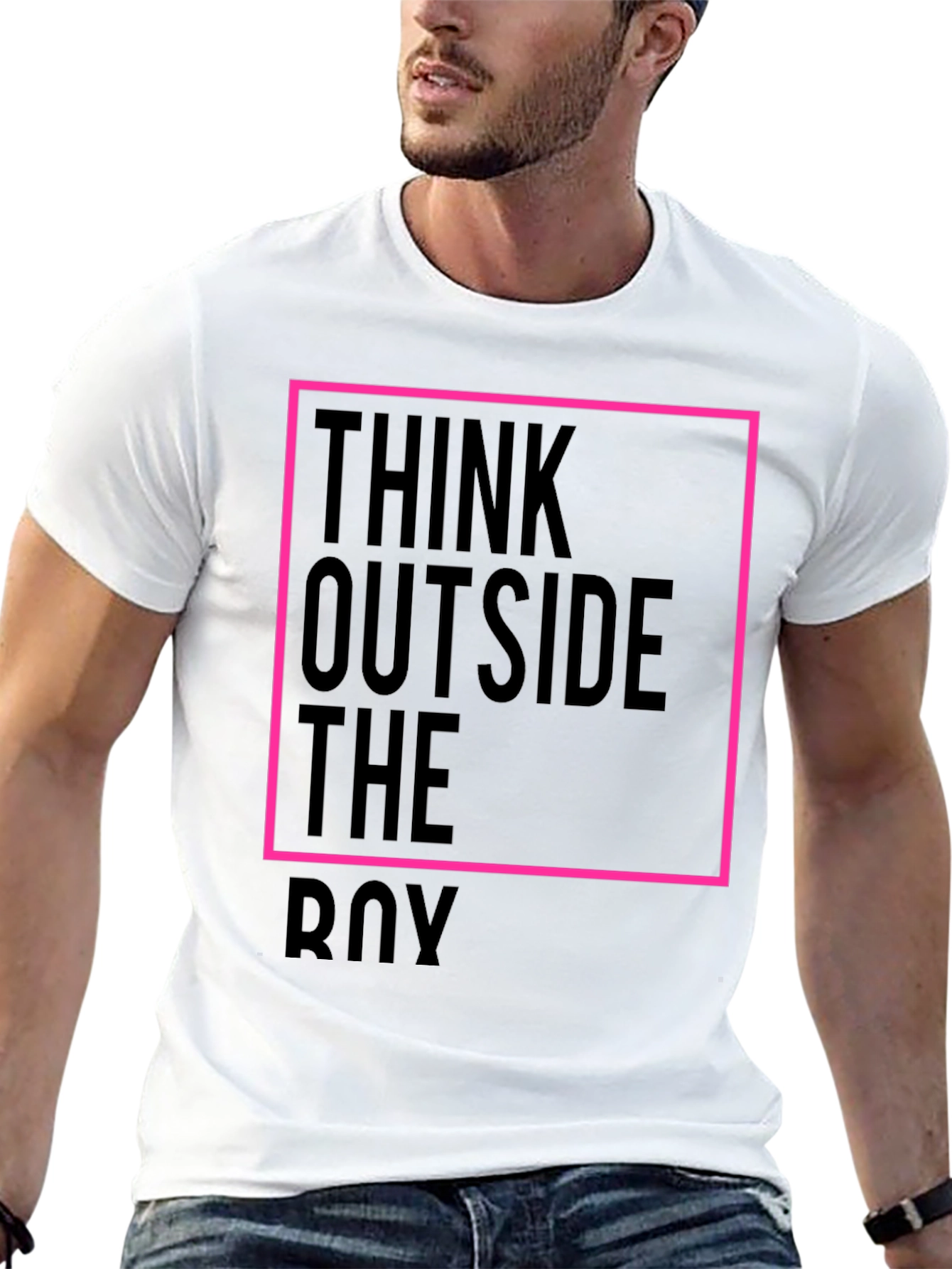 Black Think Outside the Box Black Graphic Tee view 13