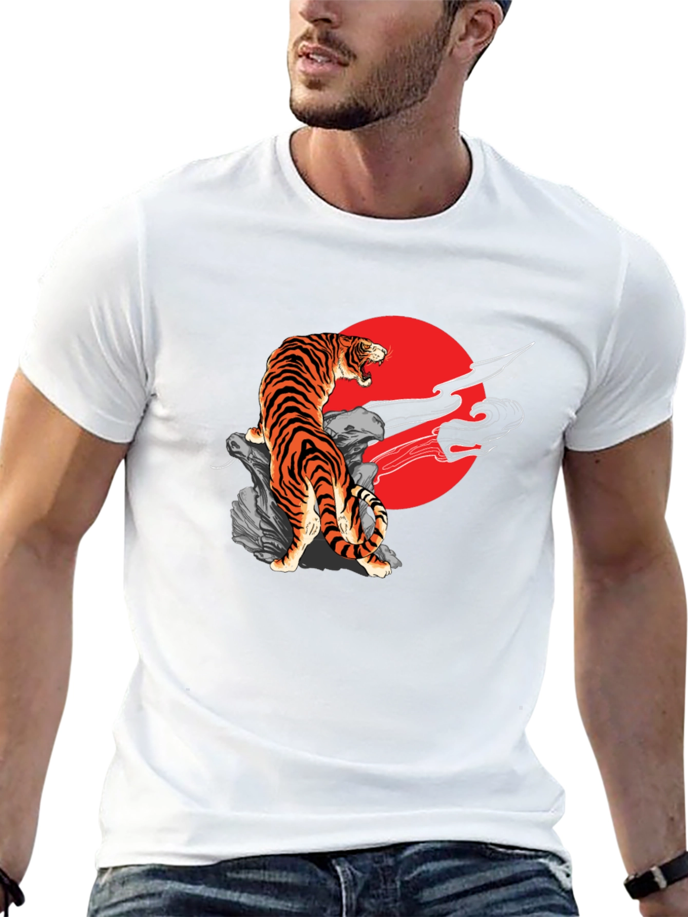 Black Tiger Graphic Black T-Shirt view 13