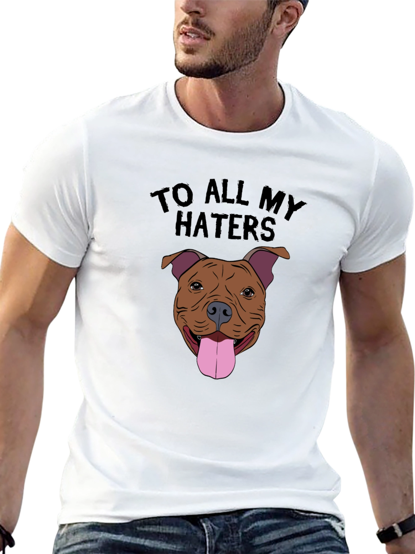 Black Dog Lover T-Shirt - To All My Haters Pitbull Tee view 13