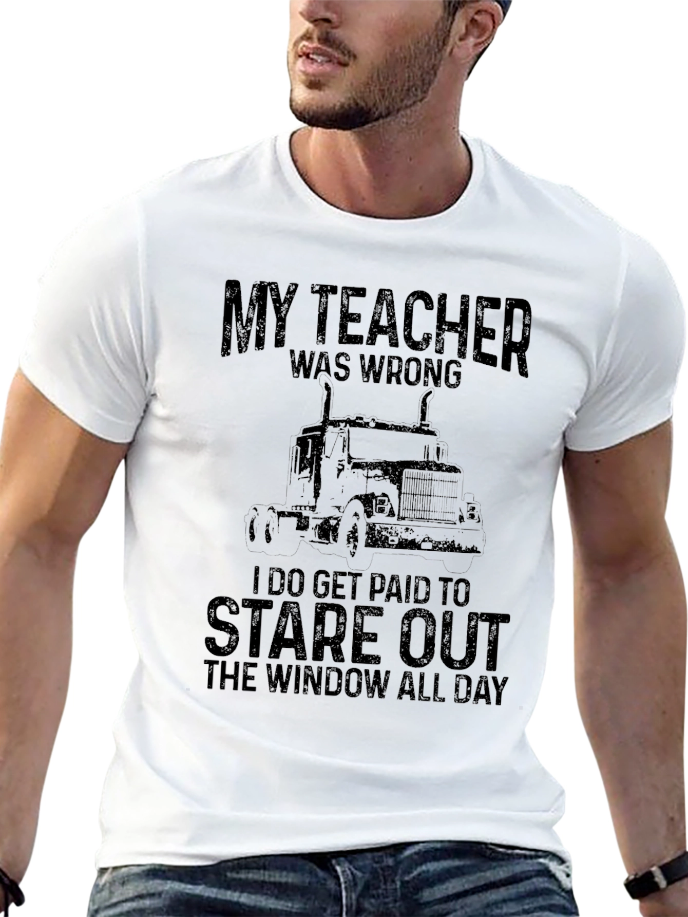 Black Trucker T-Shirt - My Teacher Was Wrong view 13