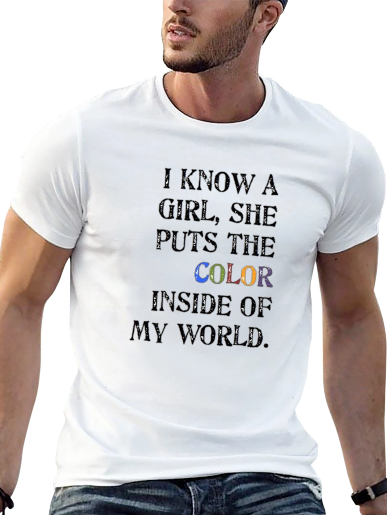 Black Colorful Girl Graphic Tee - I Know a Girl T-Shirt view 13
