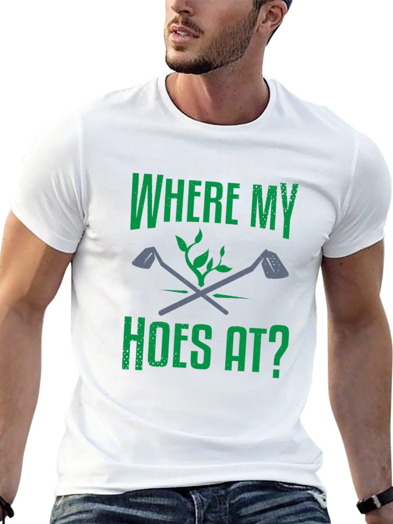 Black Where My Hoes At? Golf T-Shirt - Funny Golfing Tee view 13