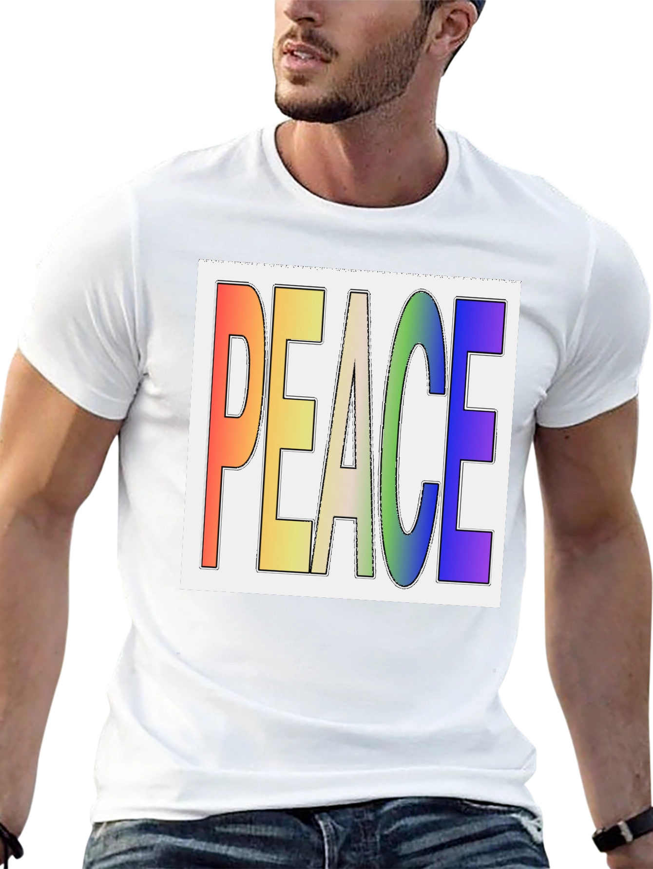 Black Peace Rainbow T-Shirt - Stylish Graphic Tee view 13
