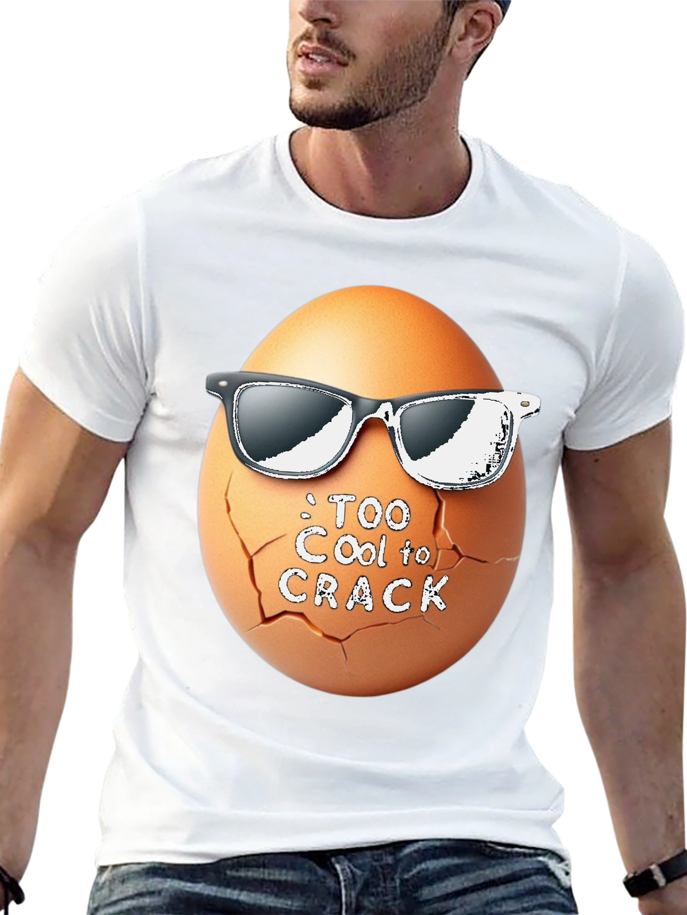 Black Too Cool To Crack T-Shirt Funny Egg with Shades view 13