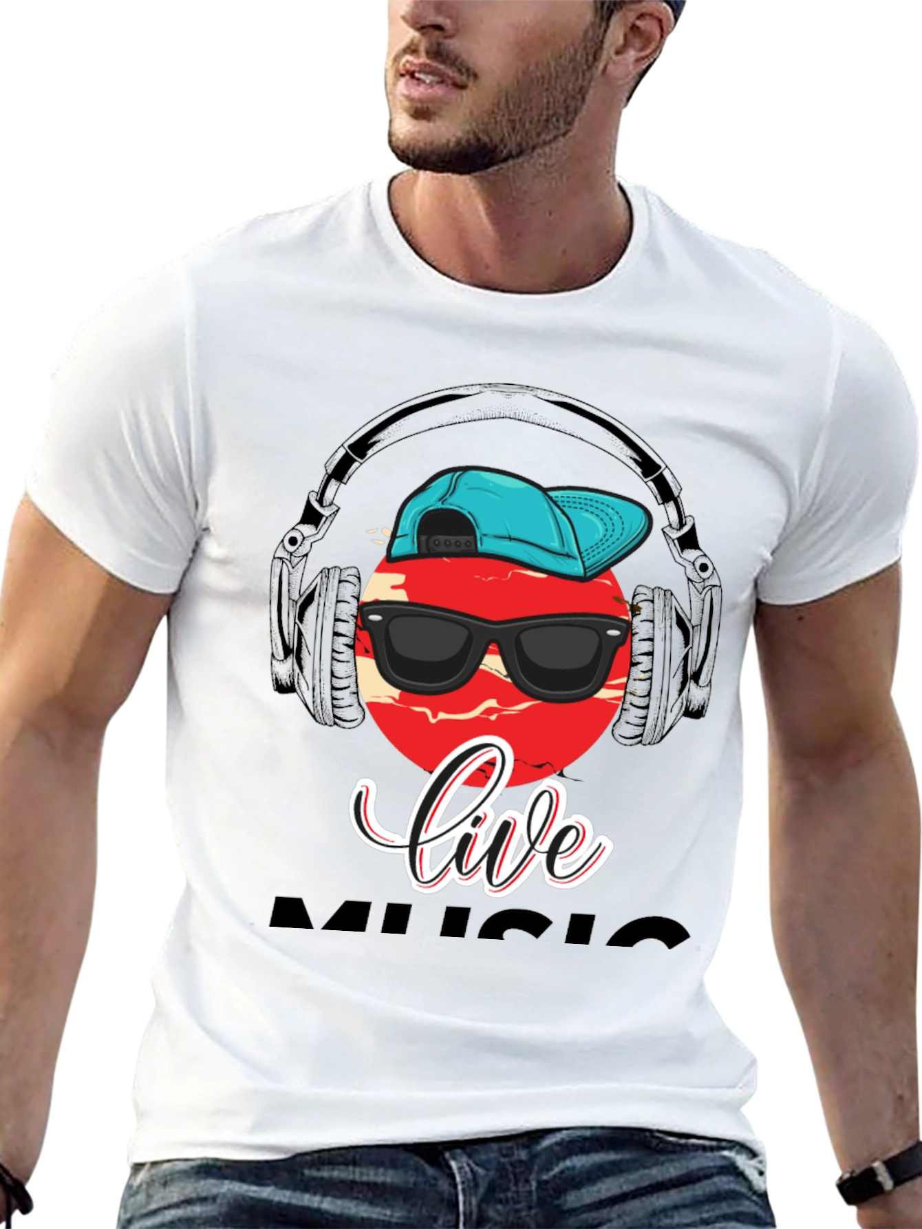 Black Live Music Graphic Print T-Shirt view 13