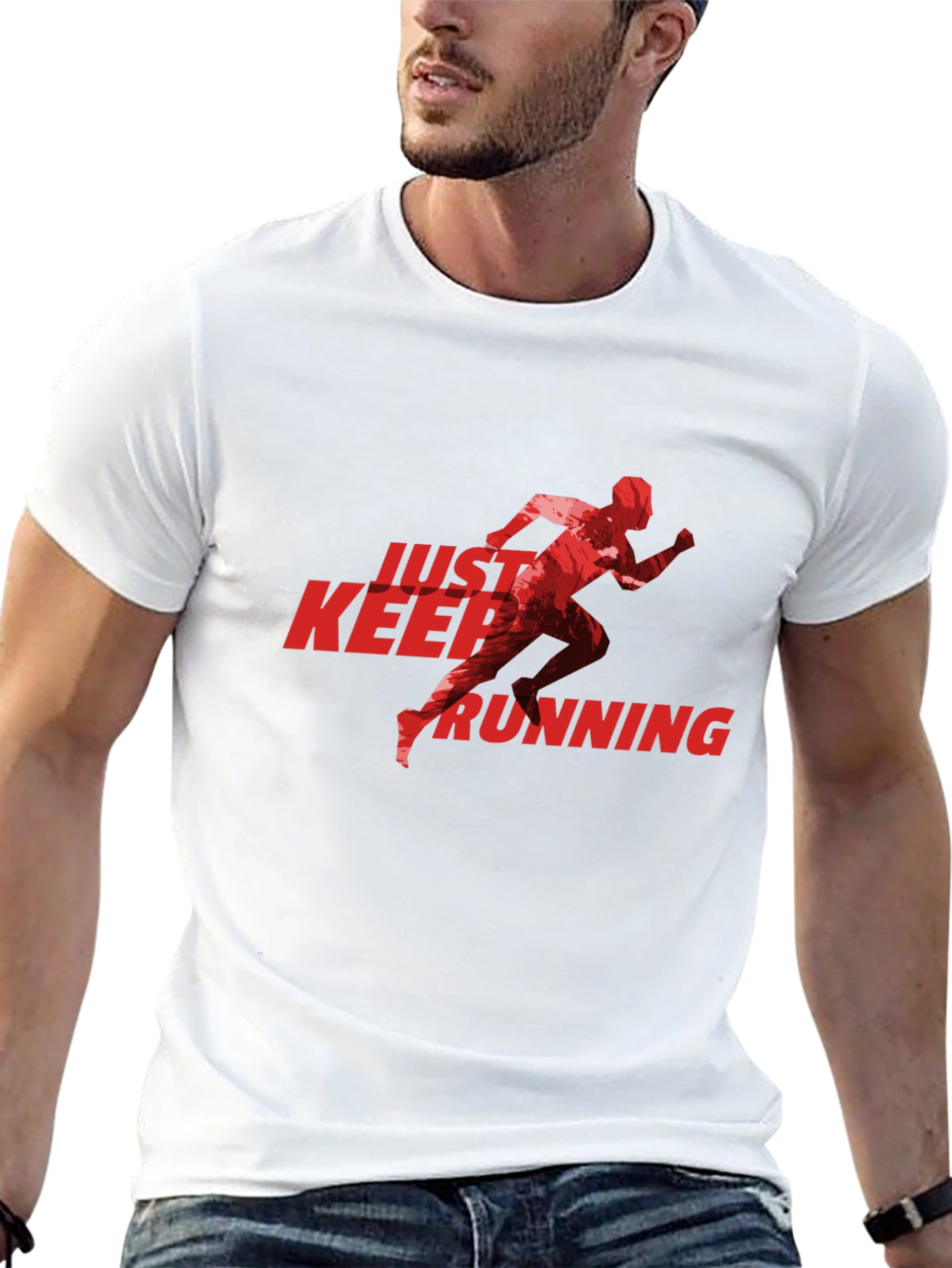 Black Just Keep Running Graphic Tee - Black view 13