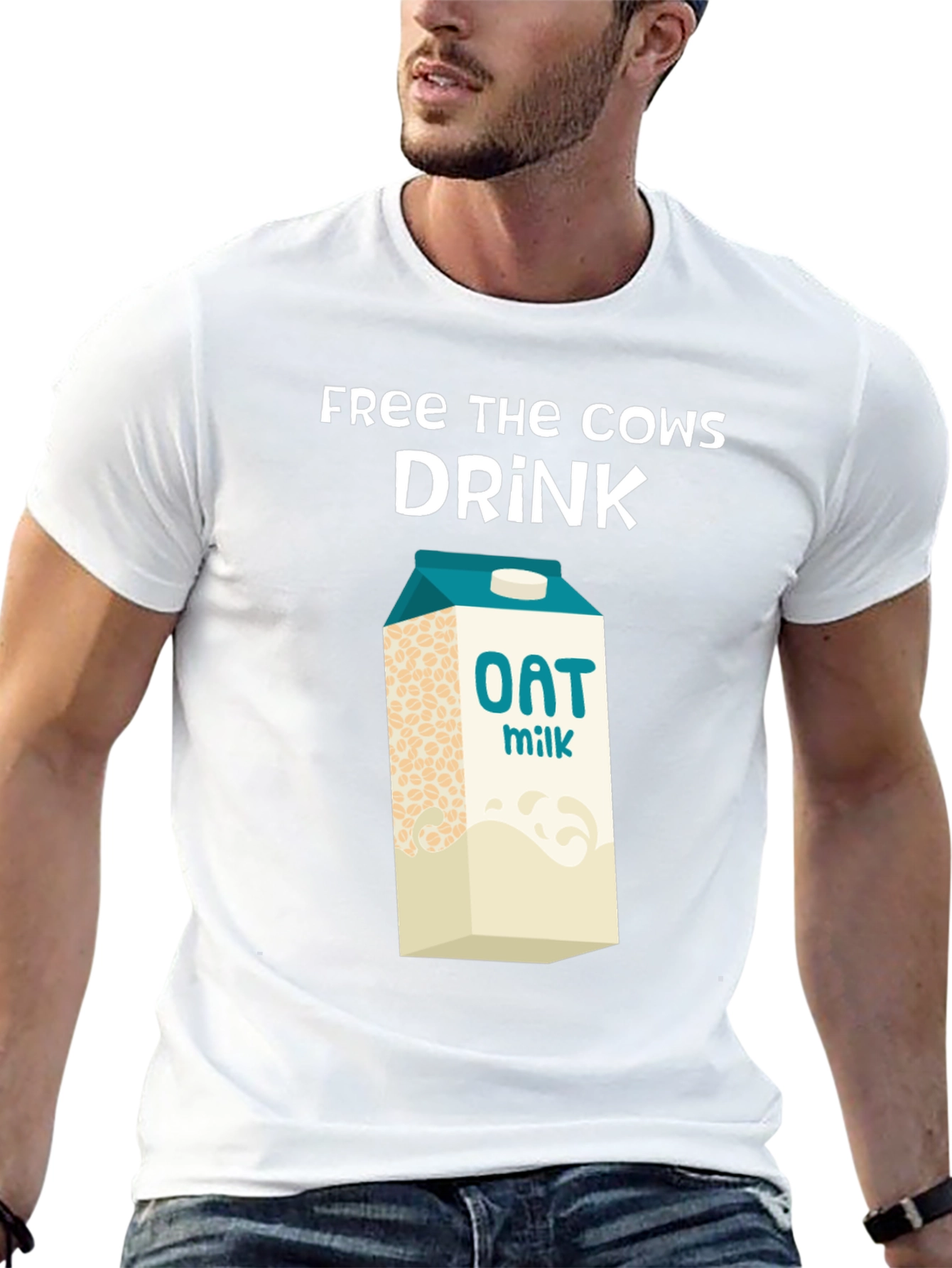 Free the Cows Drink Oat Milk T-Shirt - 13