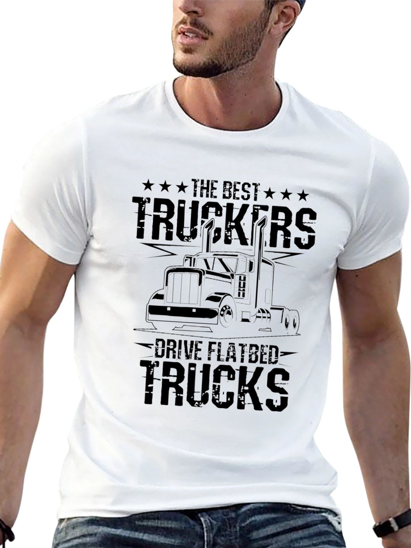 Black The Best Truckers Drive Flatbed Trucks T-Shirt view 13