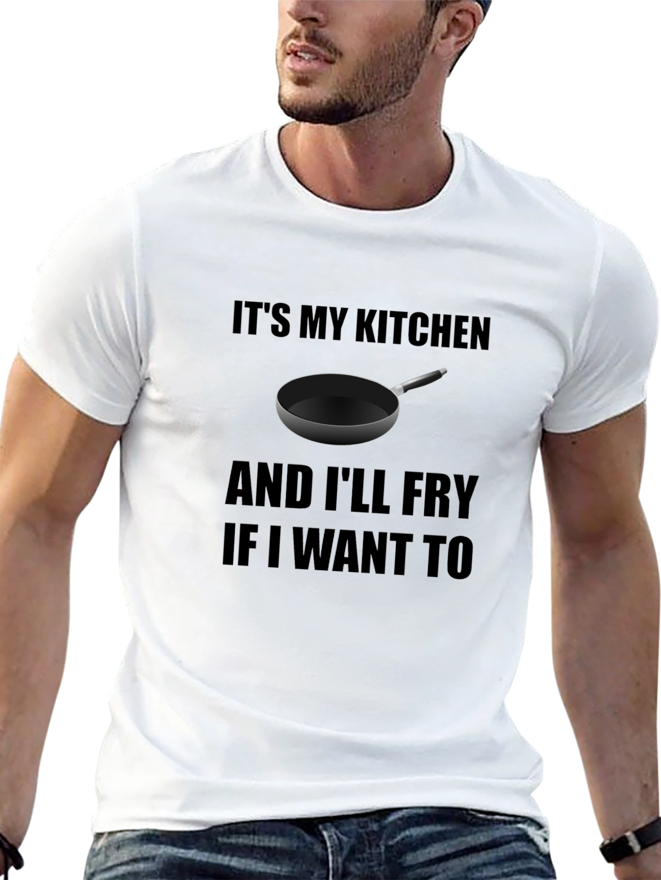 Black It's My Kitchen and I'll Fry T-Shirt view 13