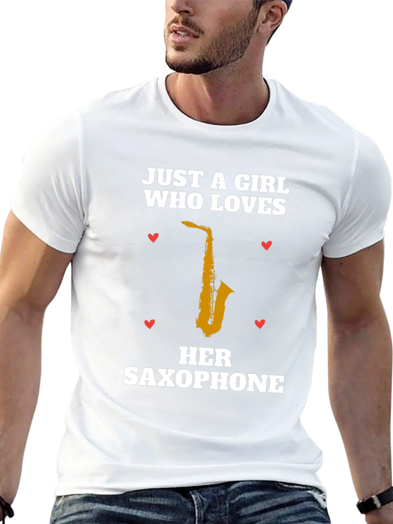 Black Just A Girl Who Loves Her Saxophone T-Shirt view 13