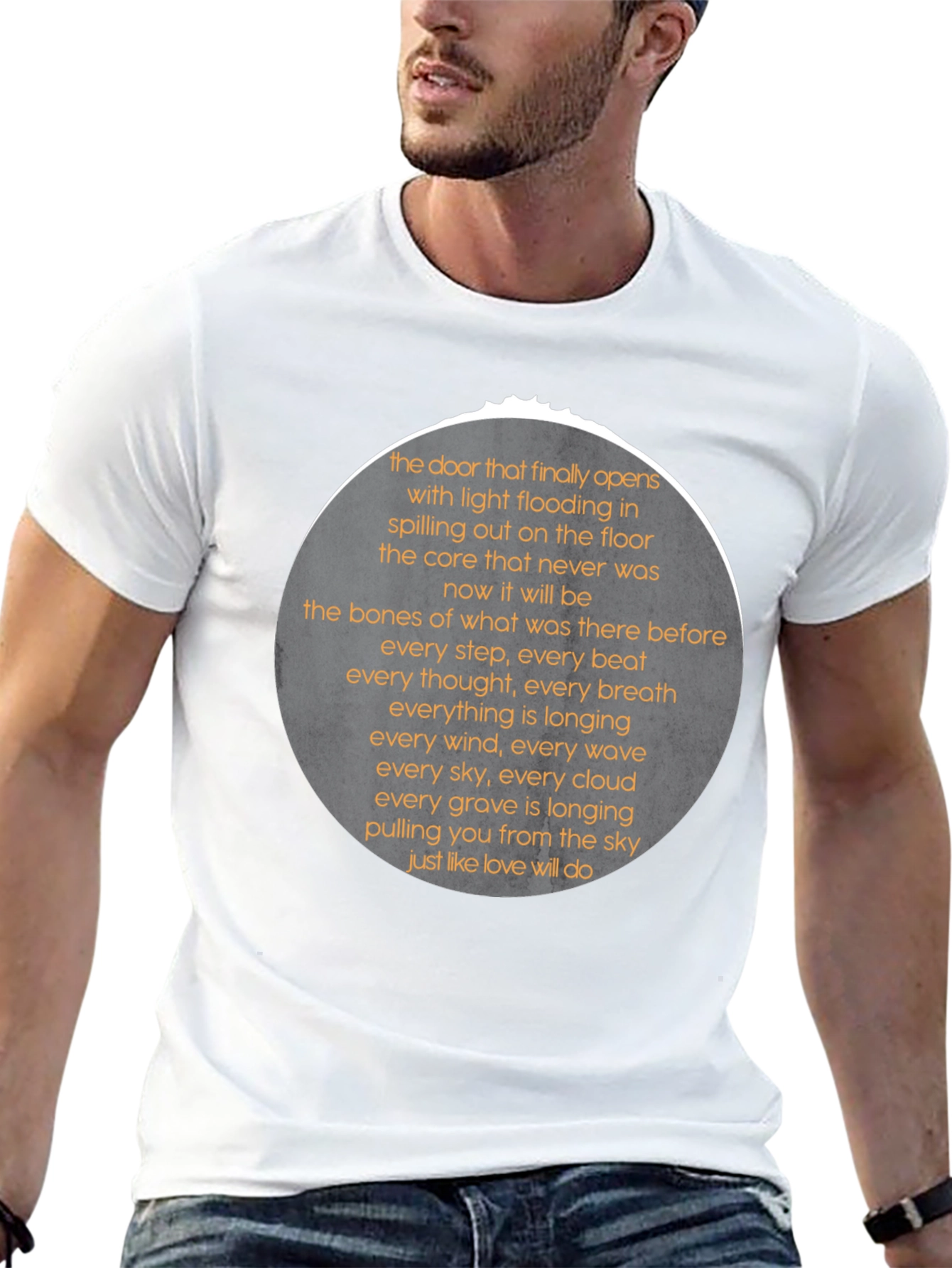 Black Poetry Print Tee - Expressive Black T-Shirt for Men view 13