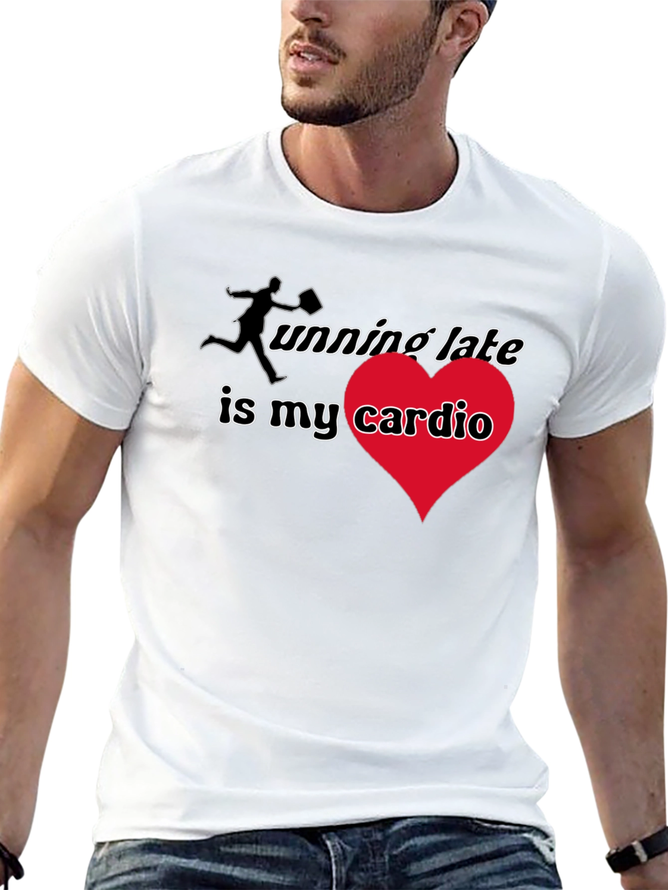 Black Running Late Cardio T-Shirt - Black view 13