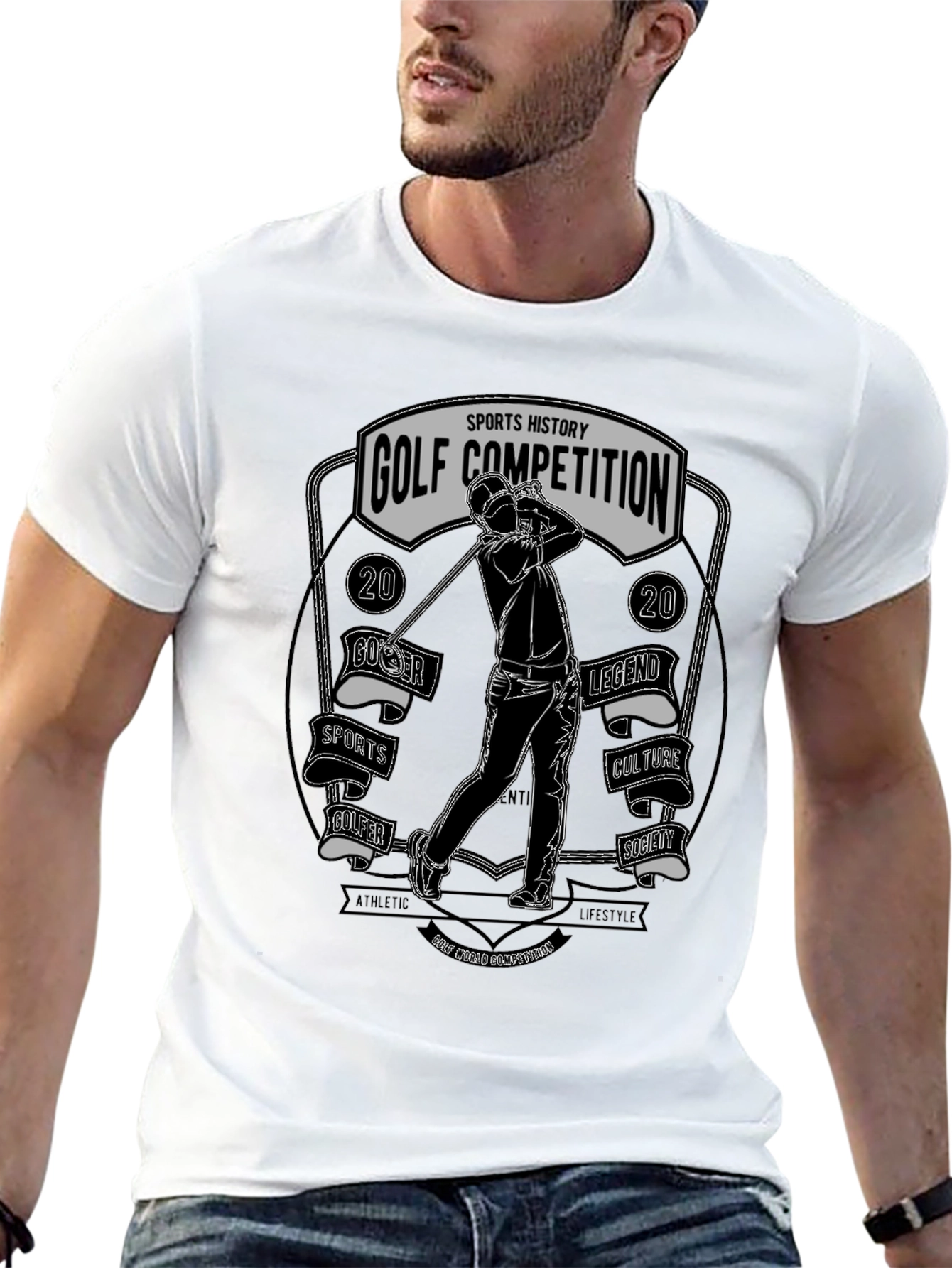 Black Golf Competition Graphic T-Shirt view 13
