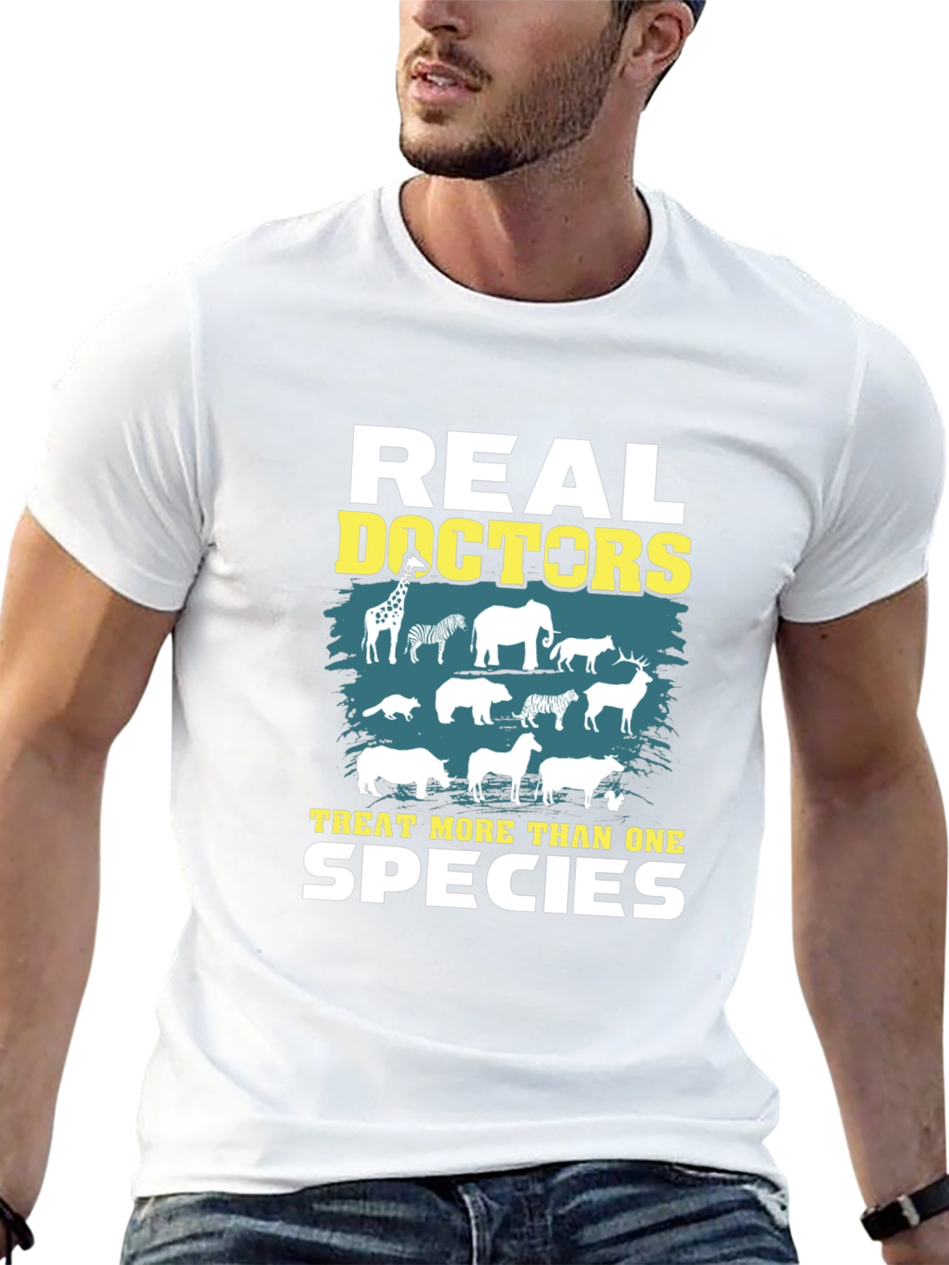 Veterinarian T-Shirt - Real Doctors Treat More Than One Species - 13