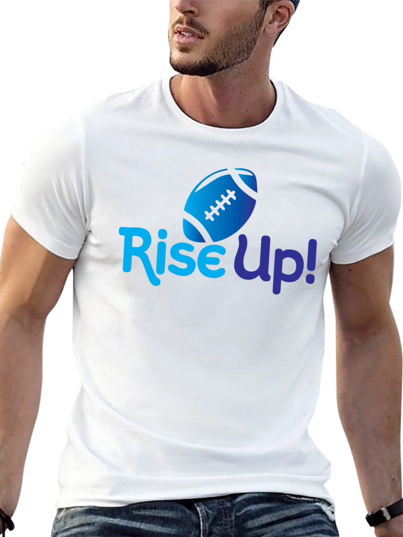 Black Rise Up Football T-Shirt view 13
