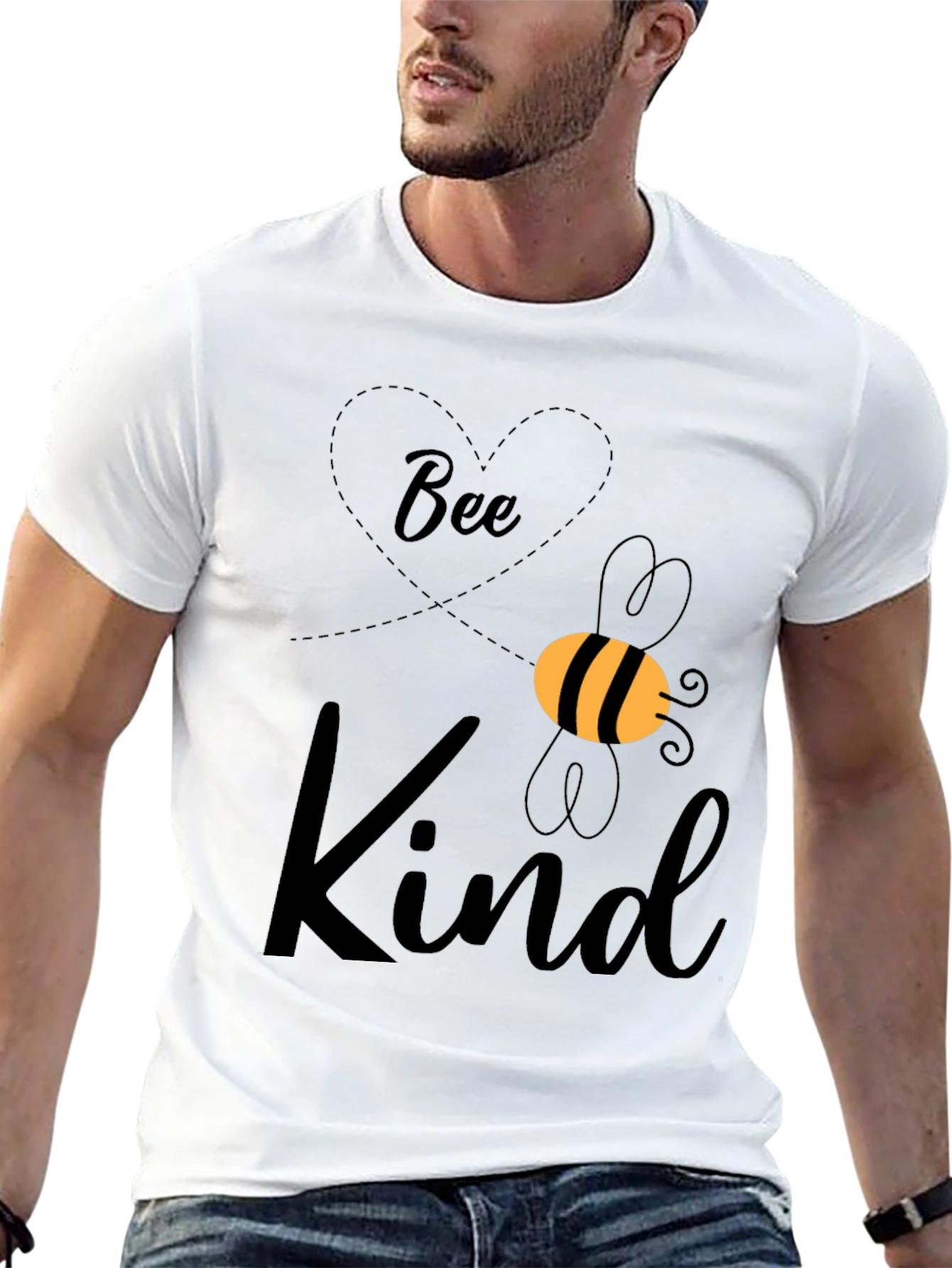 Black Bee Kind Graphic Tee - Unisex Black T-Shirt view 13