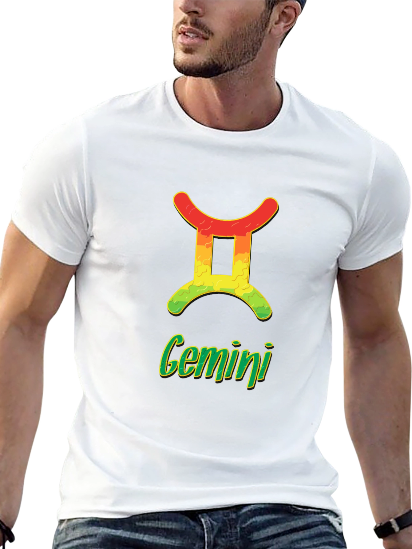 Black Gemini Zodiac Sign T-Shirt - Horoscope Tee view 13
